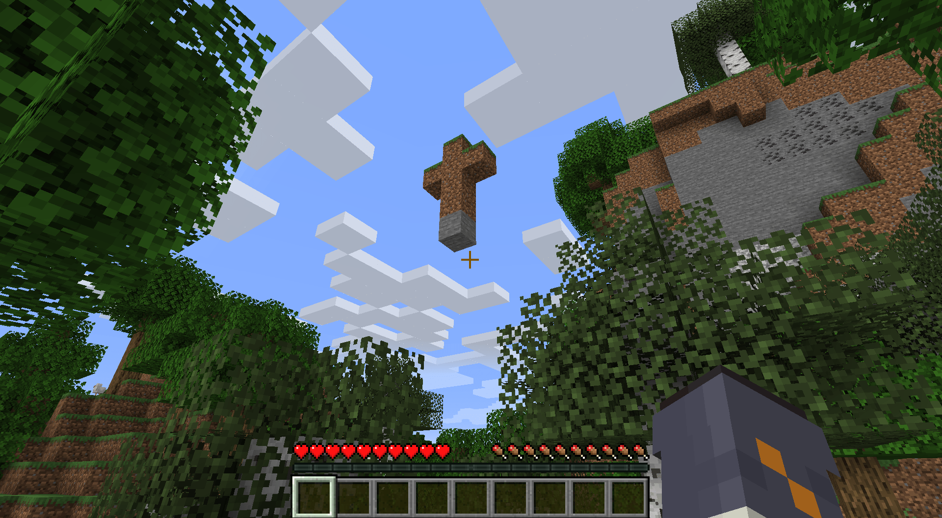 A Naturally Generated Christian Cross Minecraft