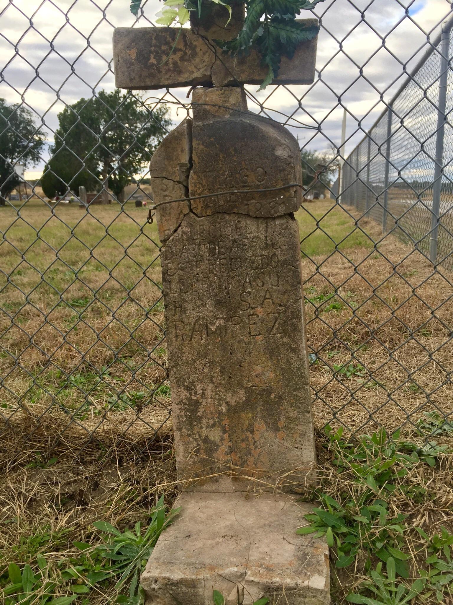 Santiago Ramirez on the outside of a “whites only” cemetery. Normanna