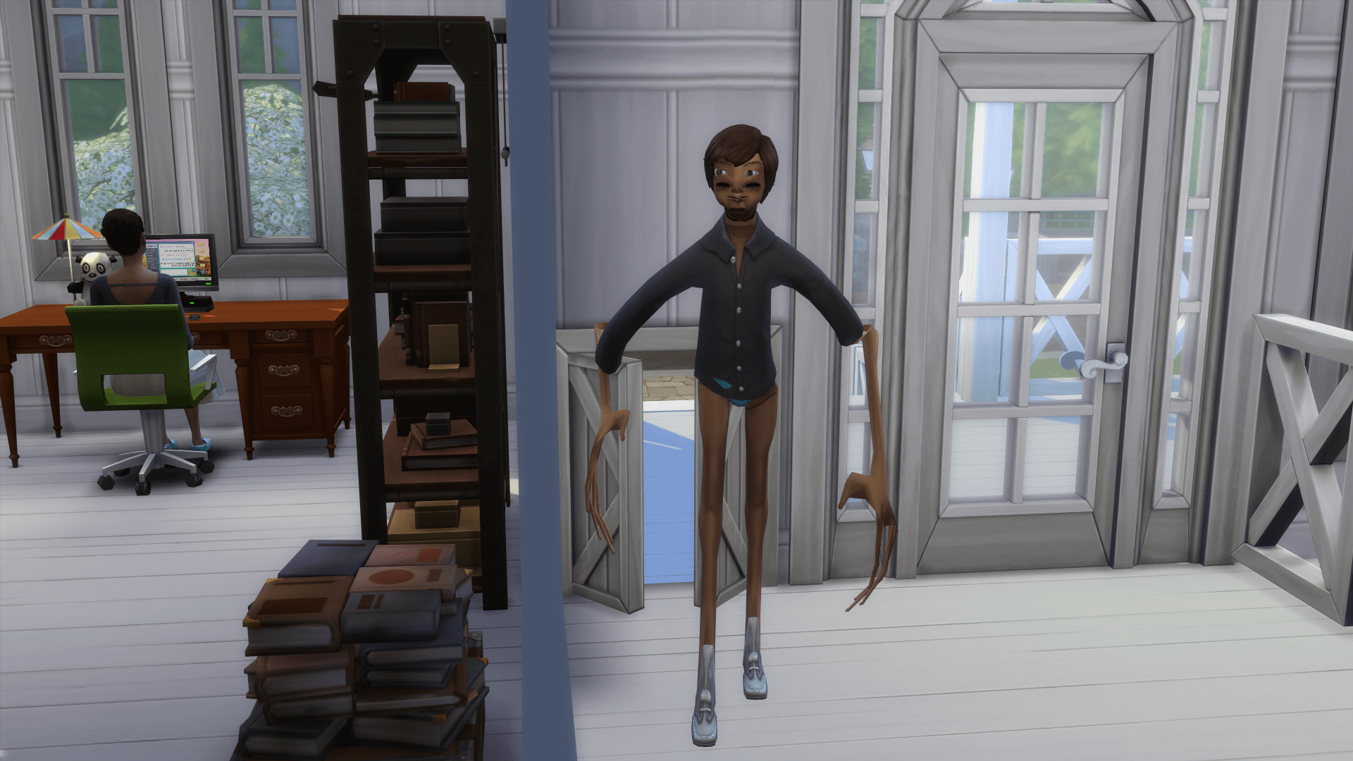 Visiting the neighbours and their... toddler? (It entered through the