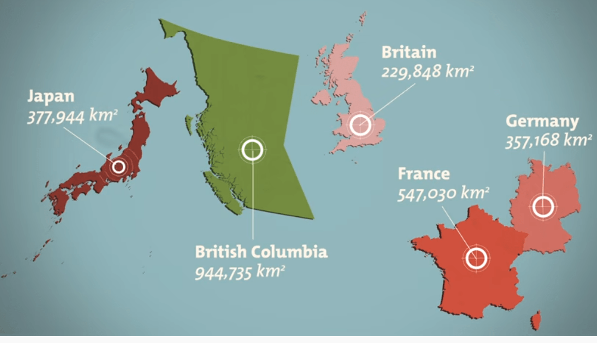 Size of British Columbia r/britishcolumbia