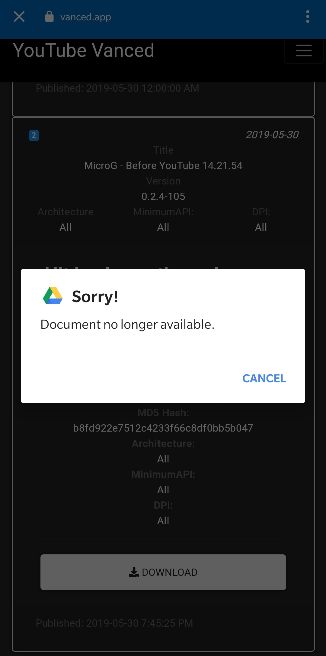 [Question] Trying to download MicroG and it says this for each one
