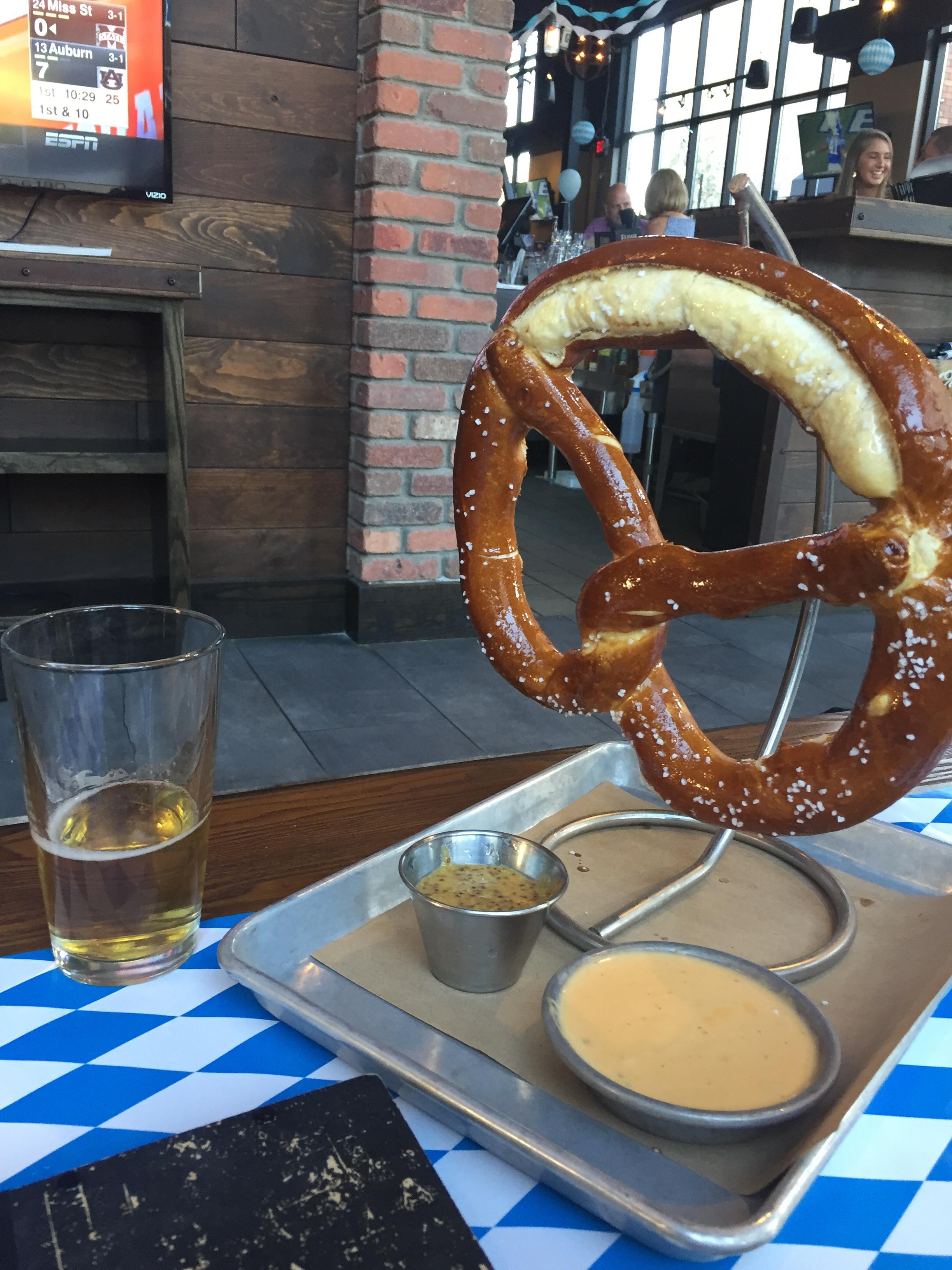 [I ate] massive pretzel with beer cheese r/food
