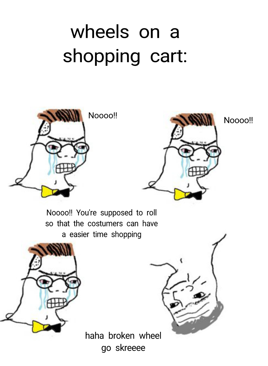 Wheels on a shopping cart r/memes