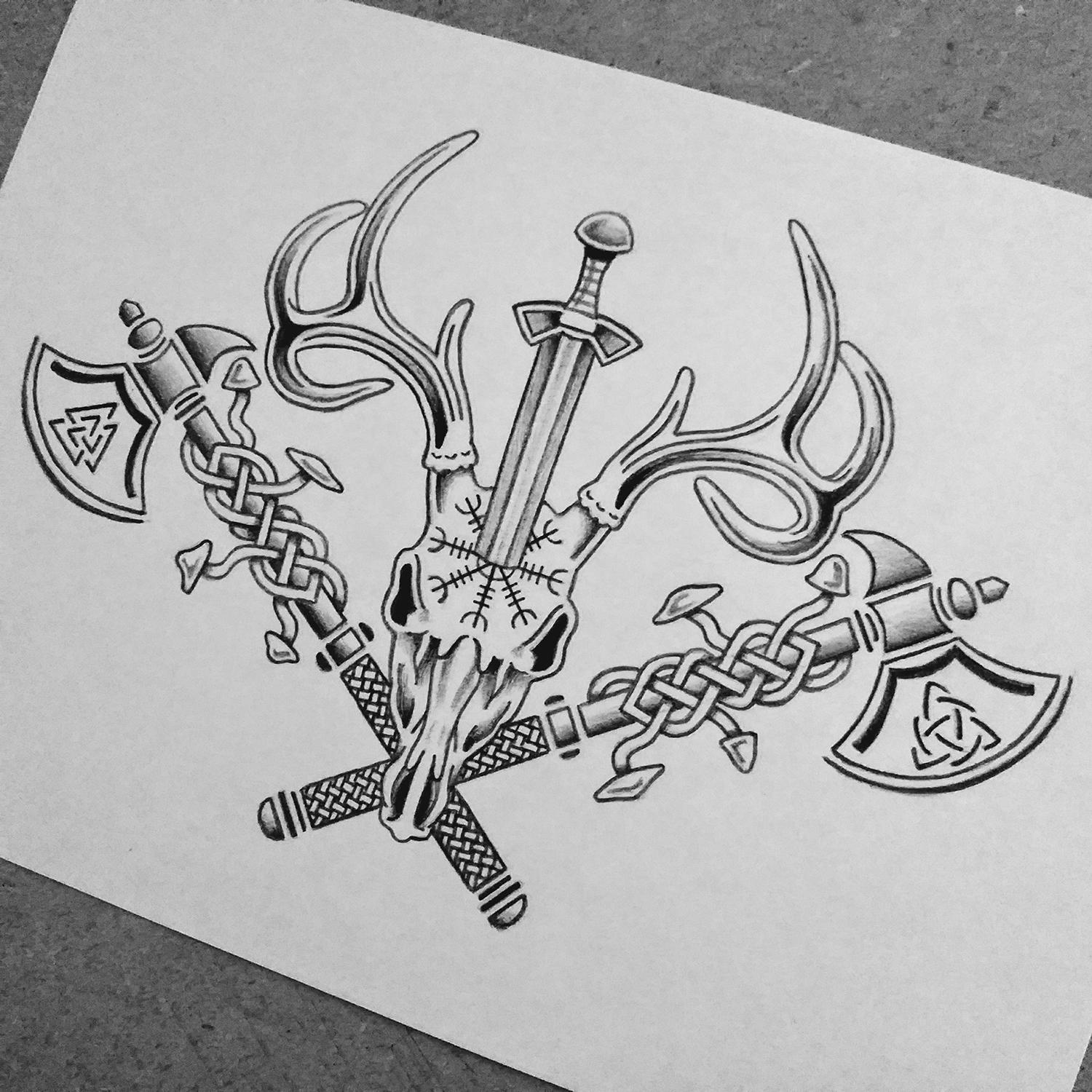 Viking Berserker Rage Tattoo Design I Made, Based On The Theory Of Berserker Rage, A Manic Rage Induced Voluntarily By The Consumption Of Drugs Such As Hallucinogenic Mushrooms : R/Lsd 1500_x_1500_jpg