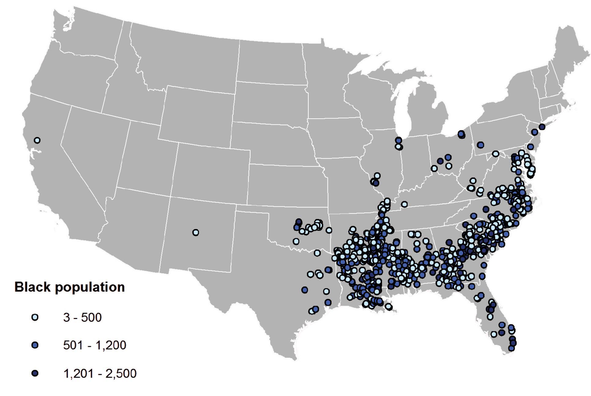Small majorityblack cities by black population r/MapPorn