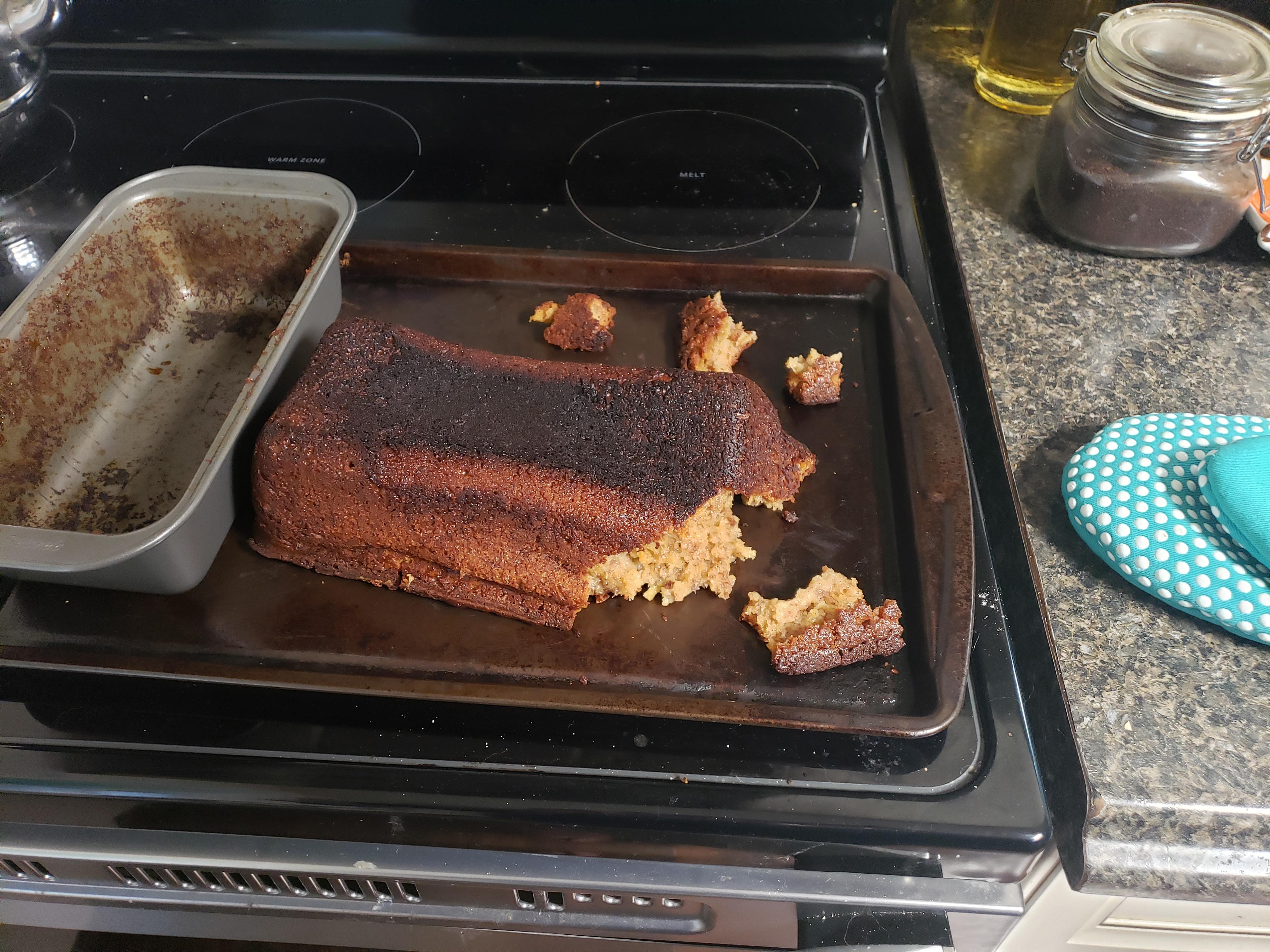 I the banana bread in the oven and it still somehow came out