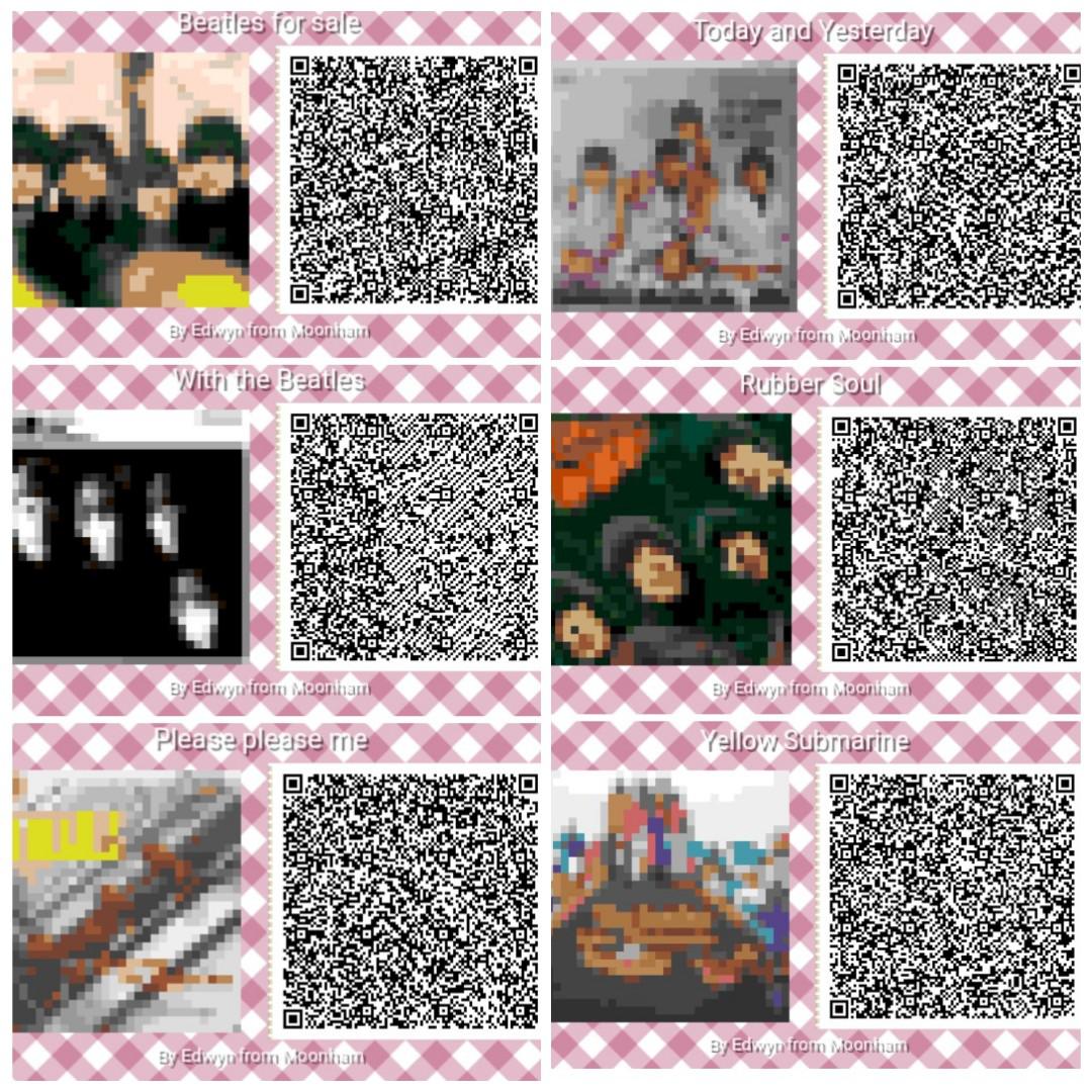 Animal crossing Beatles album cover qr codes so you don't have to