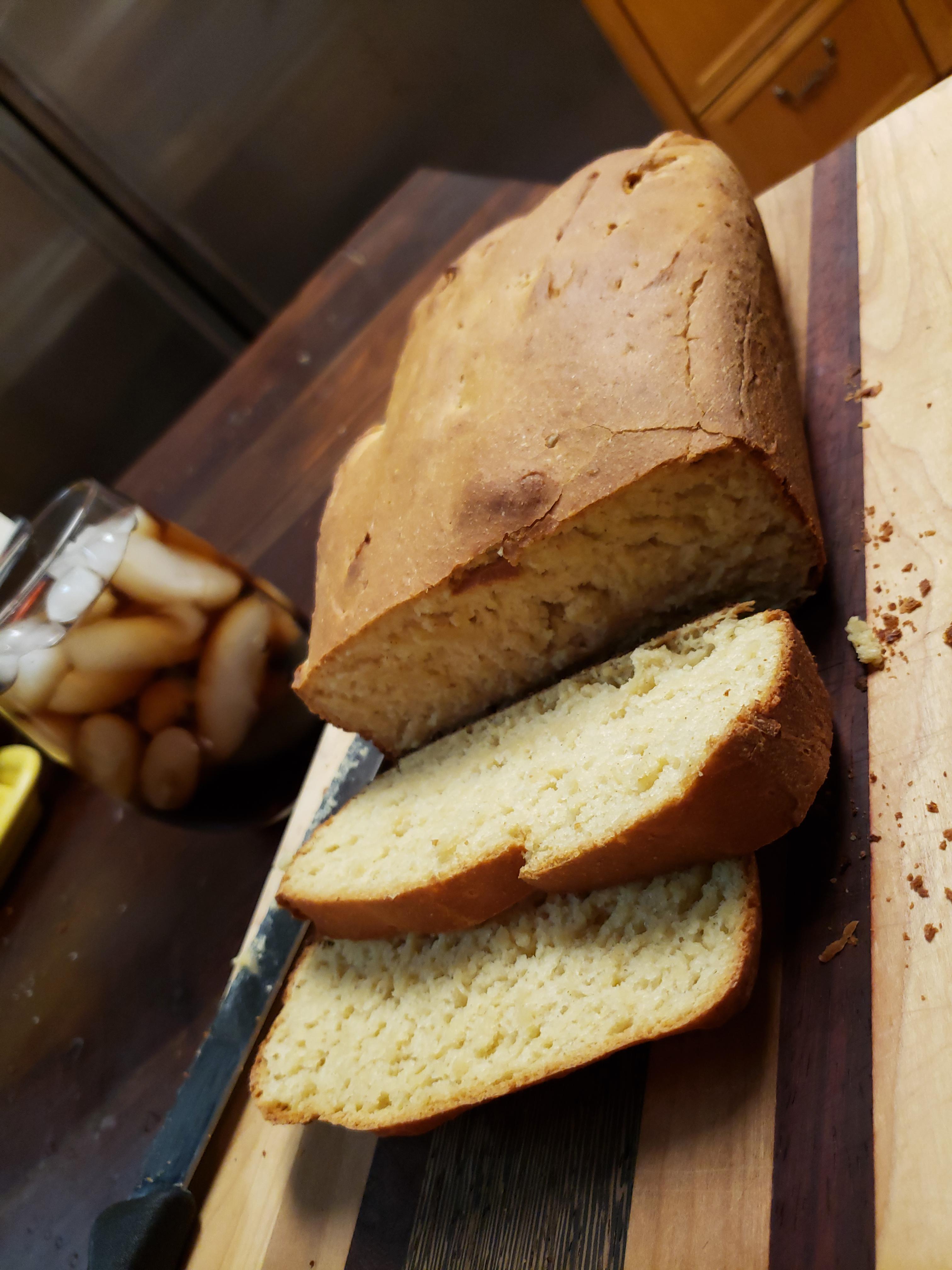 My first batch of GF bread. Turned out really nicely. Burnt the bottom