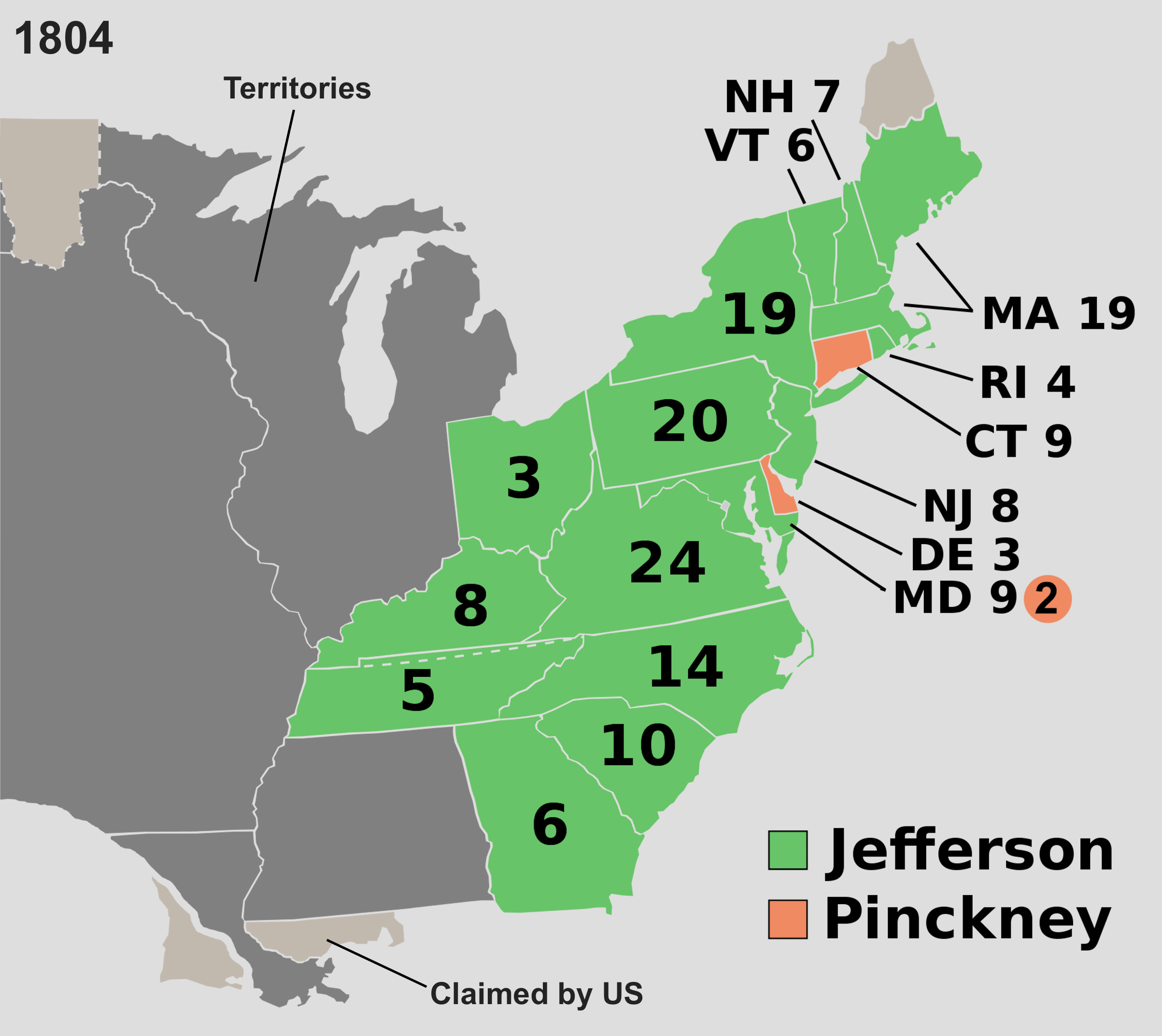 1804 US Presidential Election. Yes, Maine was part of Massachusetts. r/MapPorn