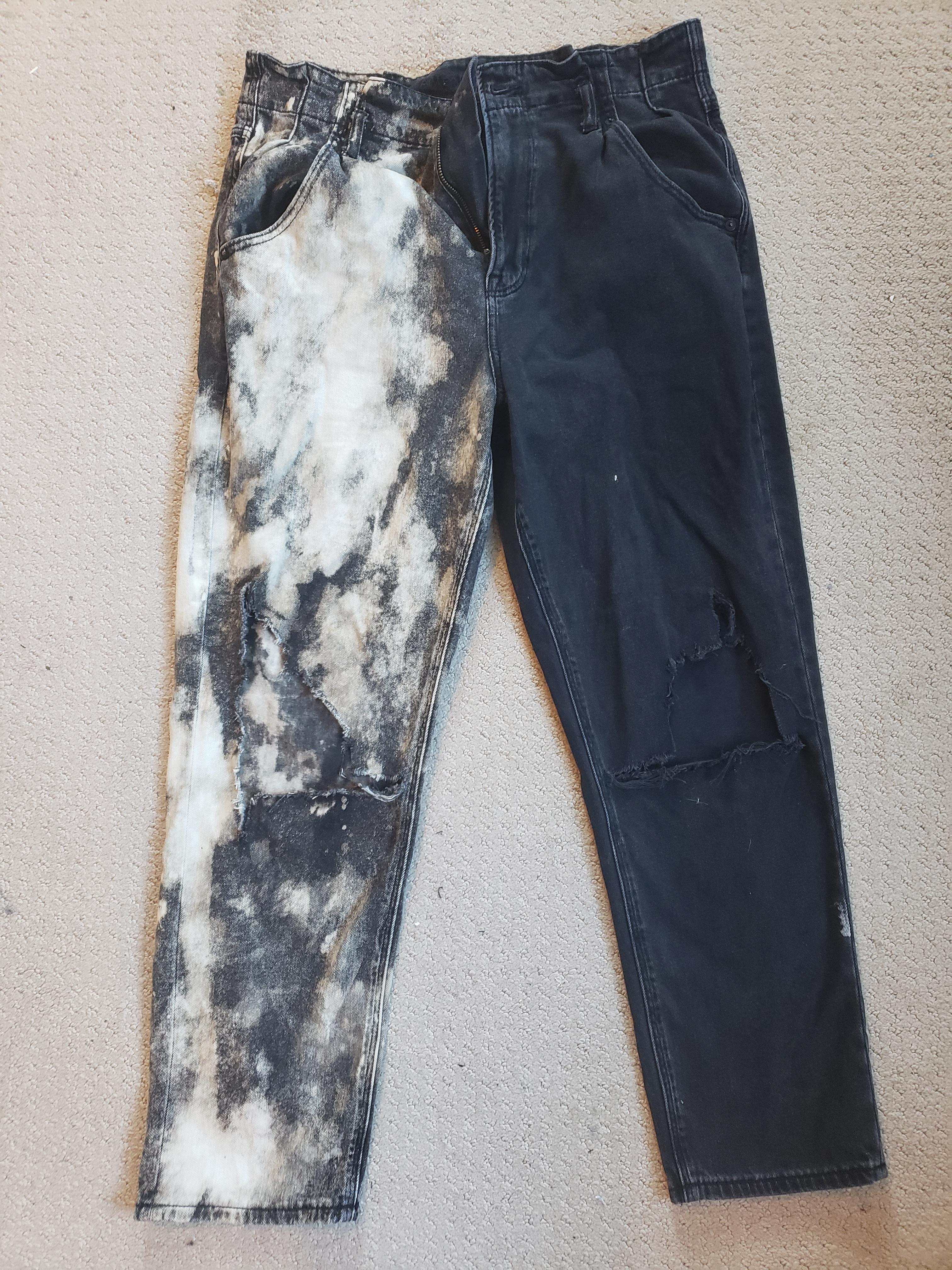 Just bleached half my pants... any cool ideas for the other side? I'm