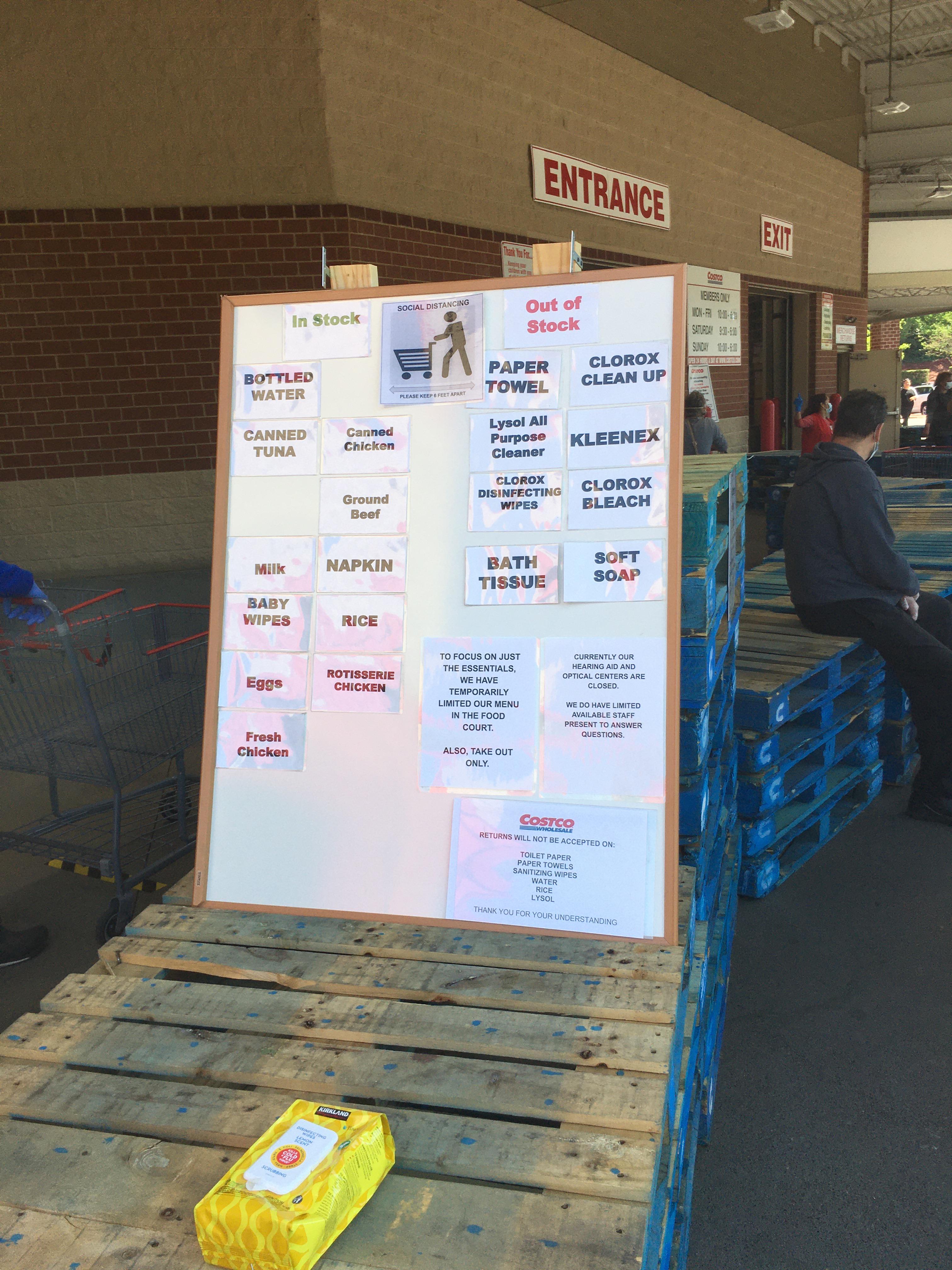 In Stock and Out of Stock Items at North Durham Costco r/bullcity