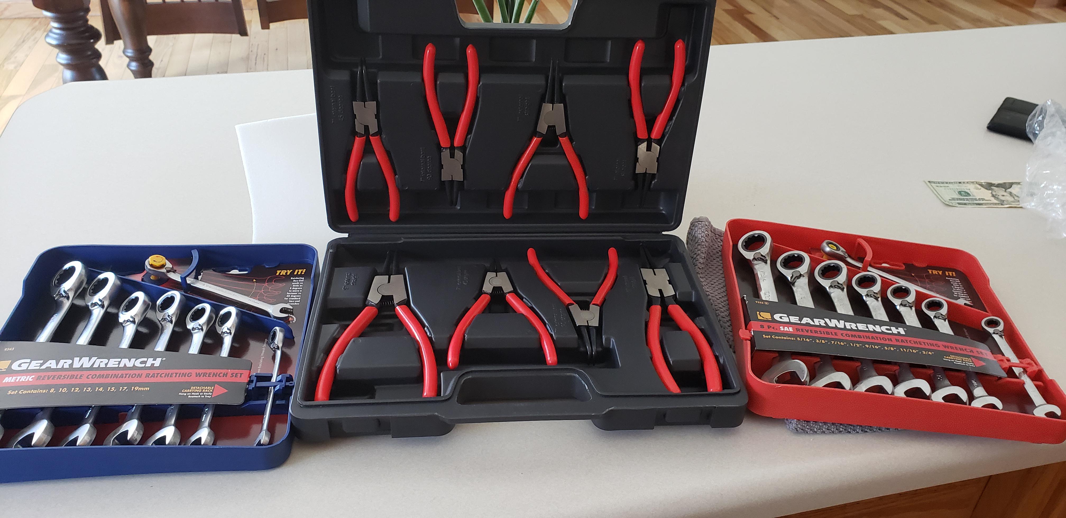 NTD Icon snap ring plier set and gearwrench standard and metric