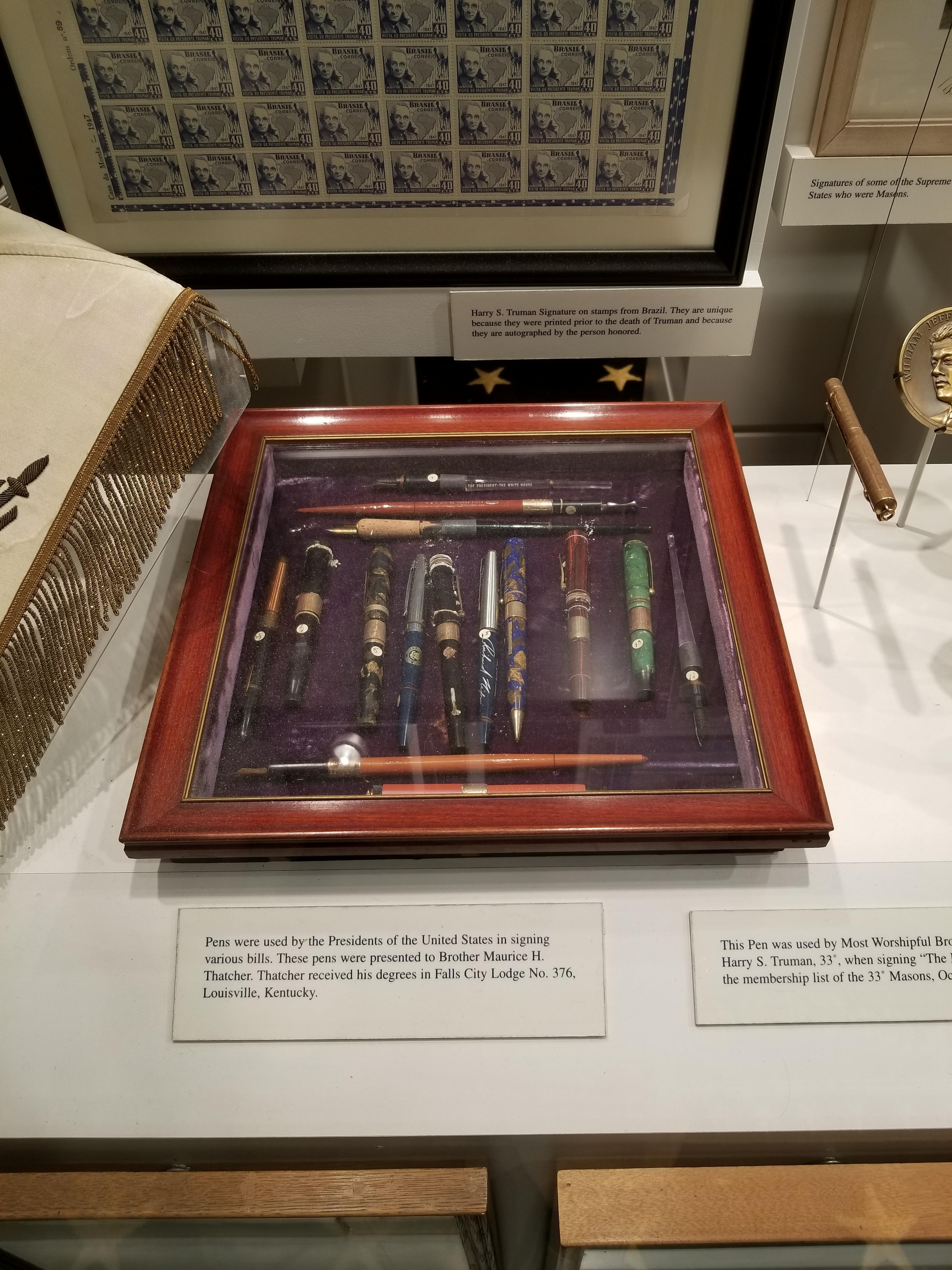 A great collection of pens used to sign very important documents by