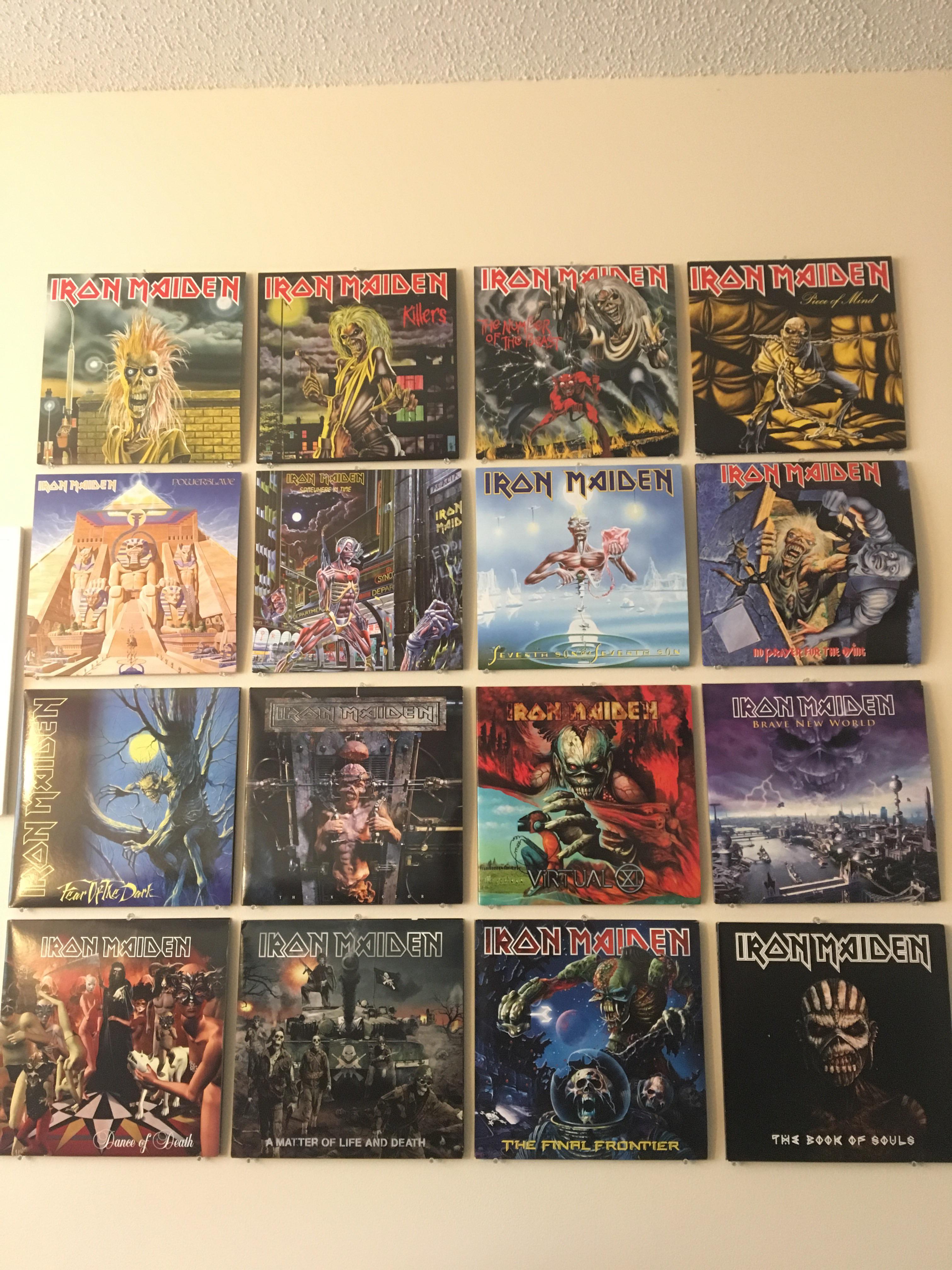 My collection of all 16 Iron Maiden studio albums r/vinyl