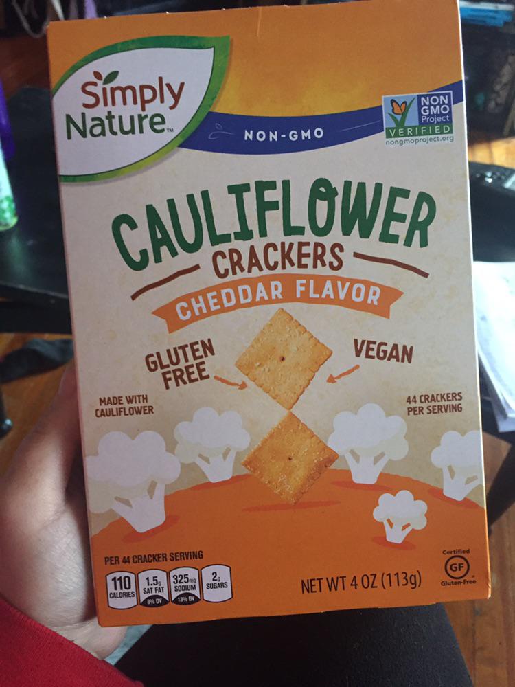 Cauliflower crackers from Aldi. The entire box is 440 calories r