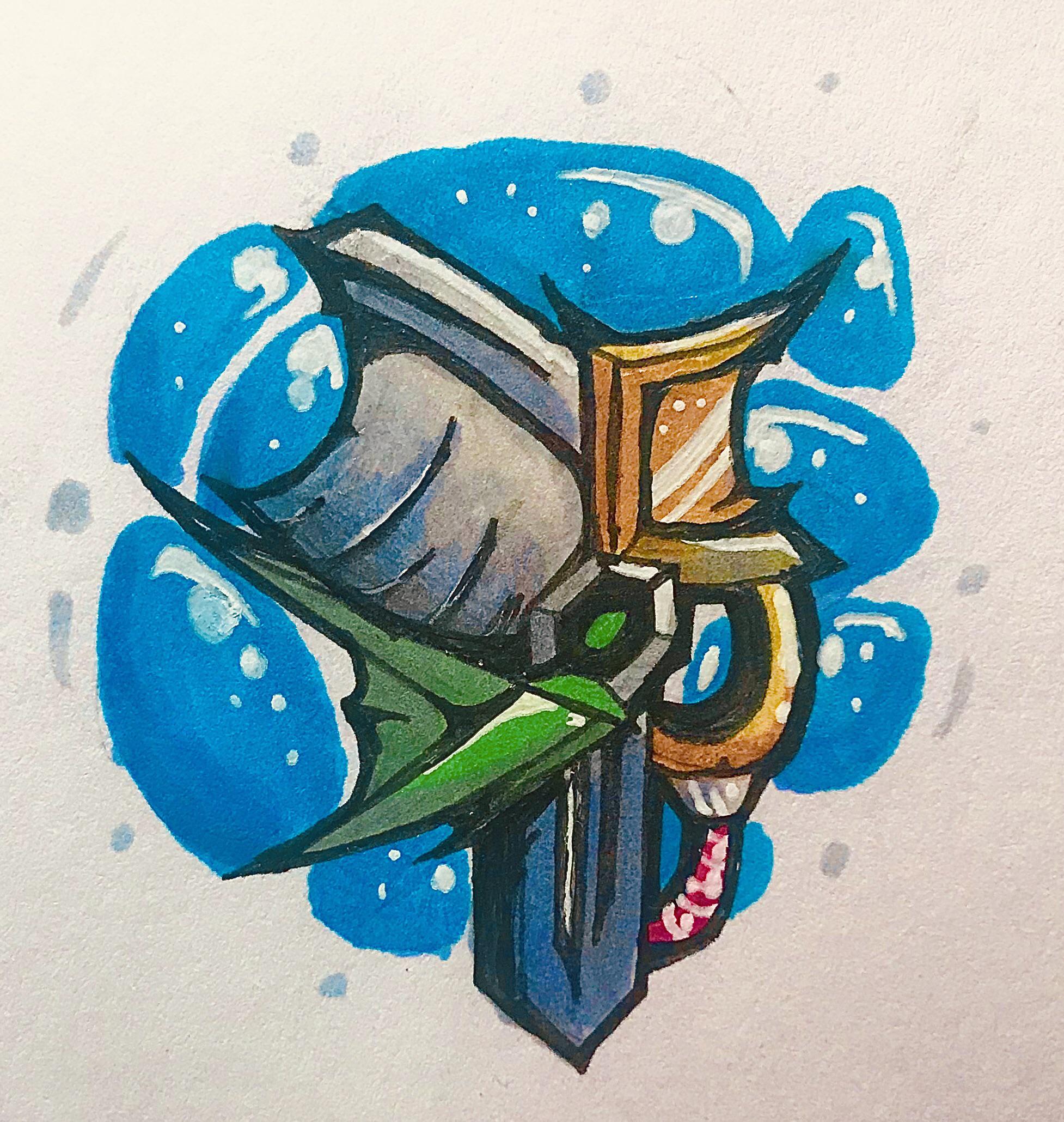 Drawing Calamity accessories day 1 The Sponge r/CalamityMod