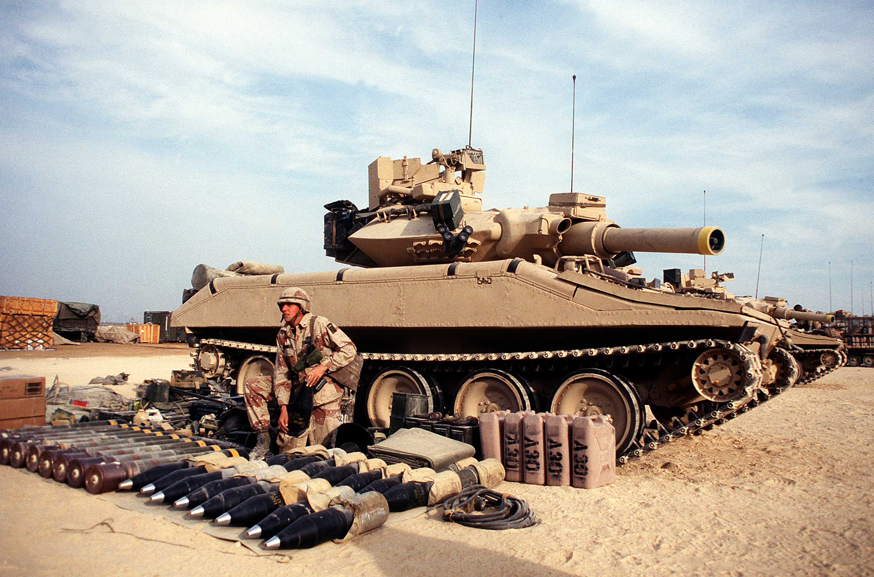Badass M551 Sheridan and much of it's contents laid out during