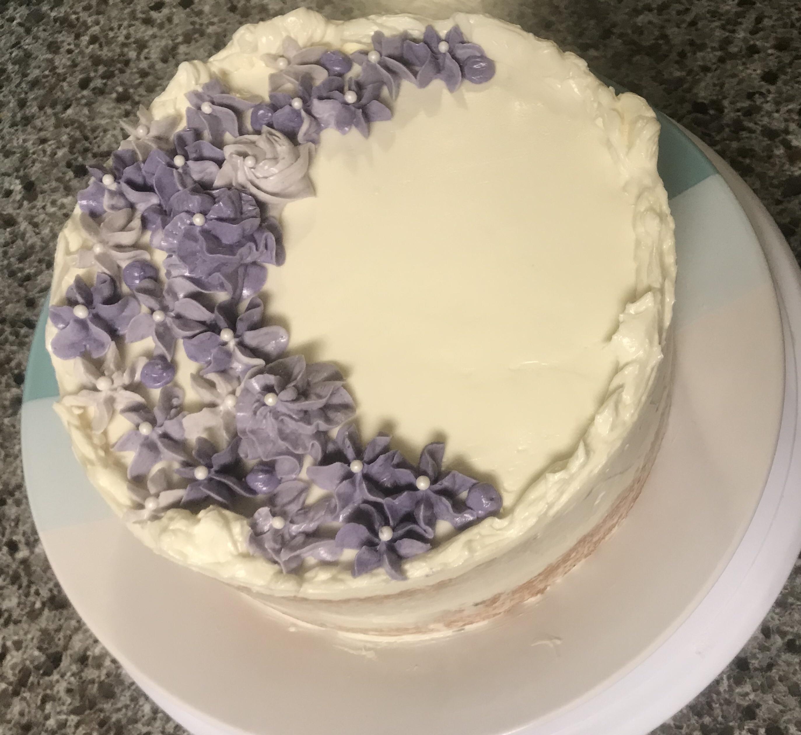 Earl grey cake with honey lemon Swiss meringue buttercream I made for