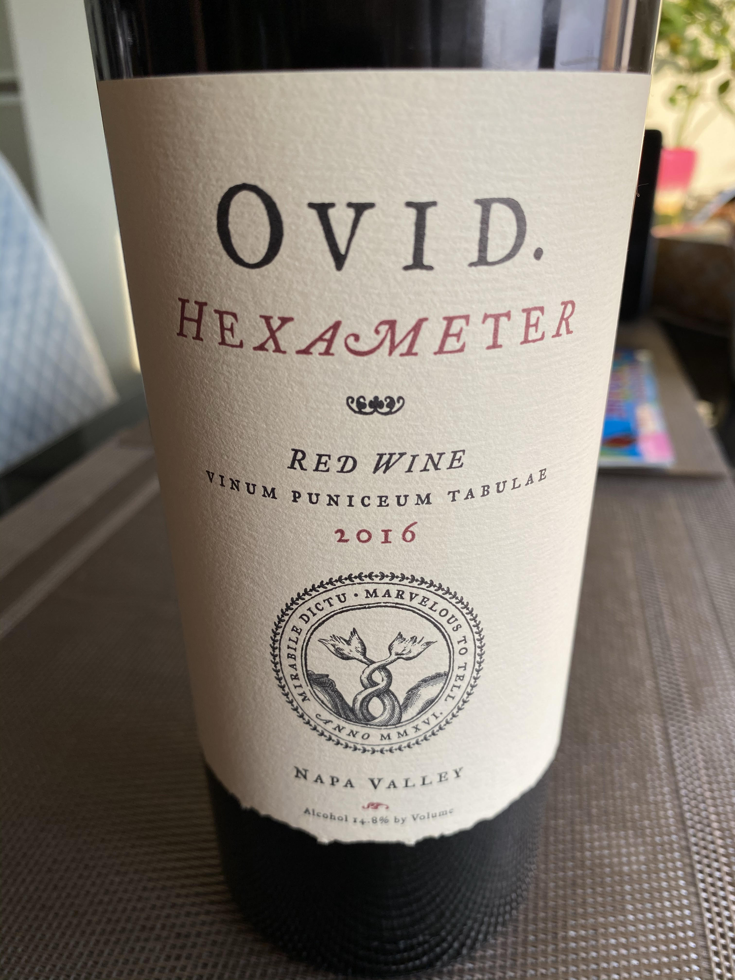 Hexameter by OVID, Napa, 2016 r/wine