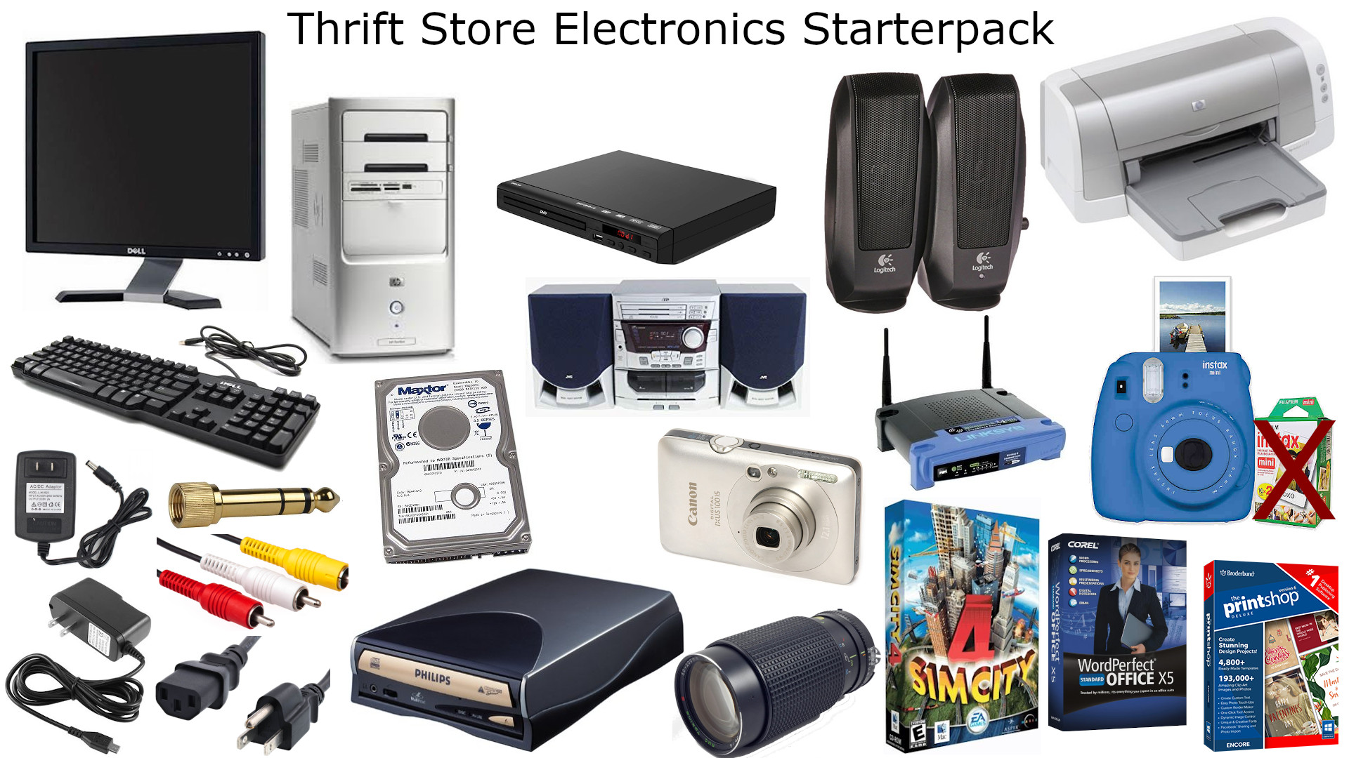 Thrift Store Electronics Starterpack r/starterpacks