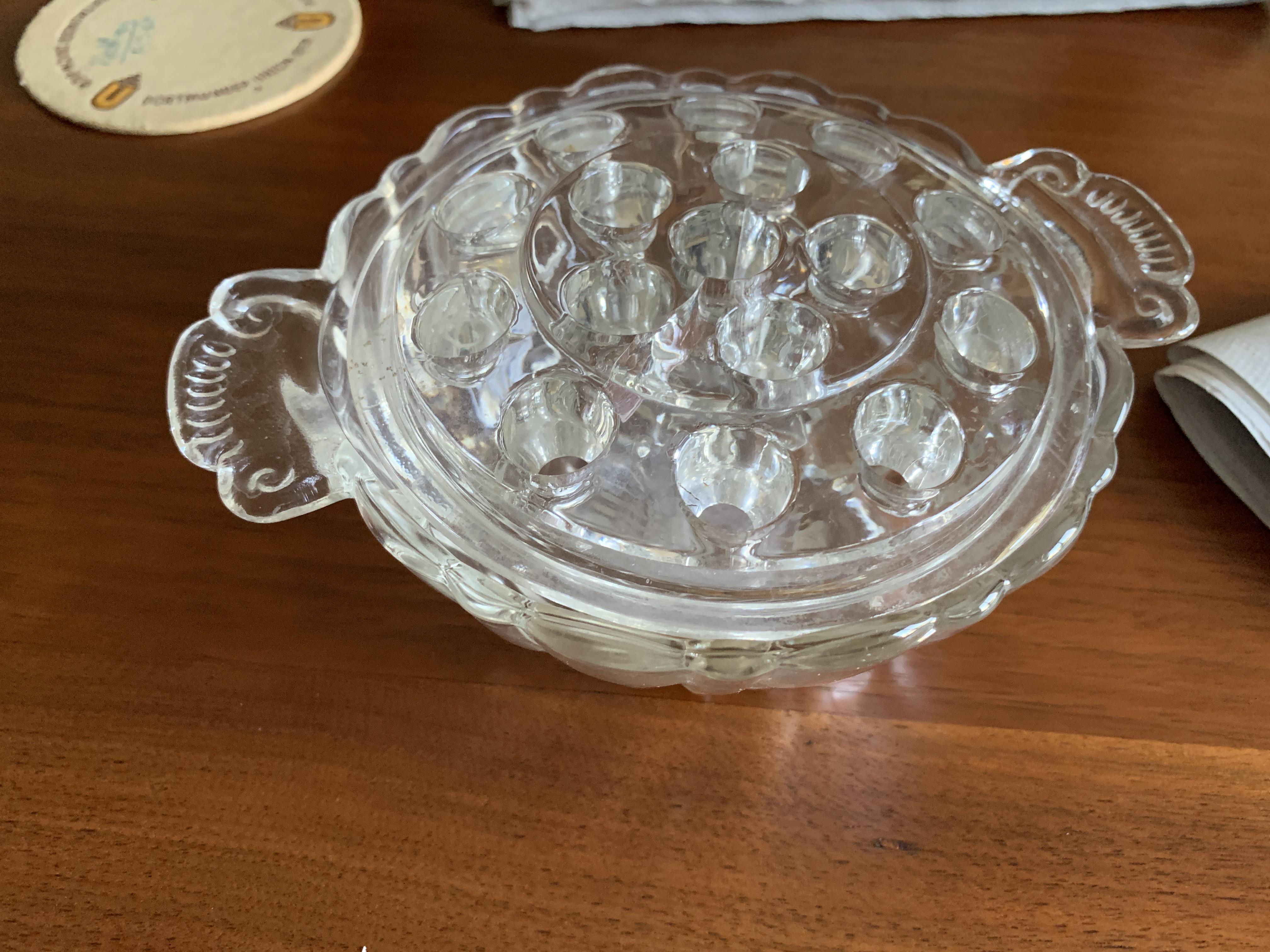 Found in my grandparents...looks like a candy dish but has a lid with a