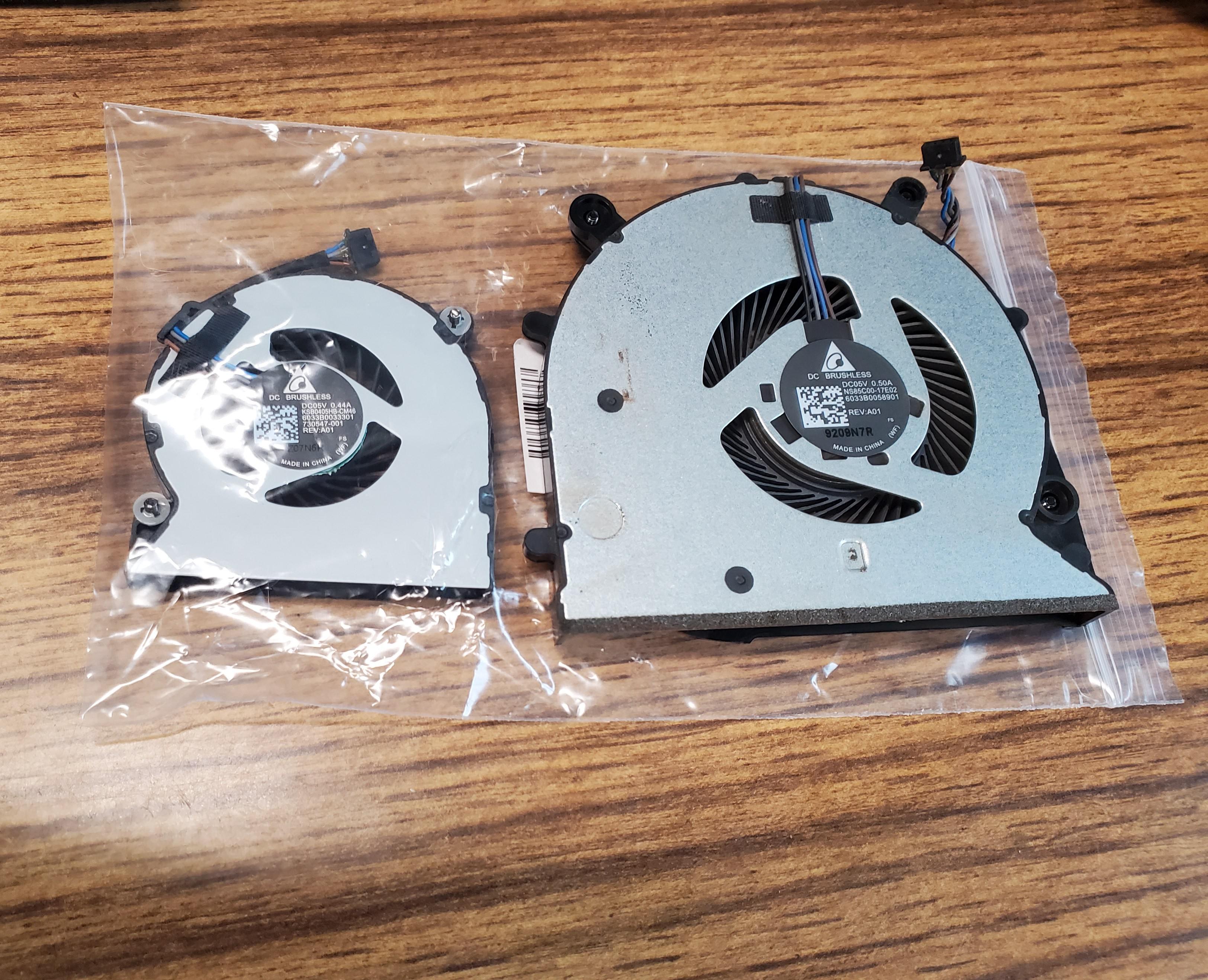 Thanks HP. (Replacement fan they sent me is on the left, original is on