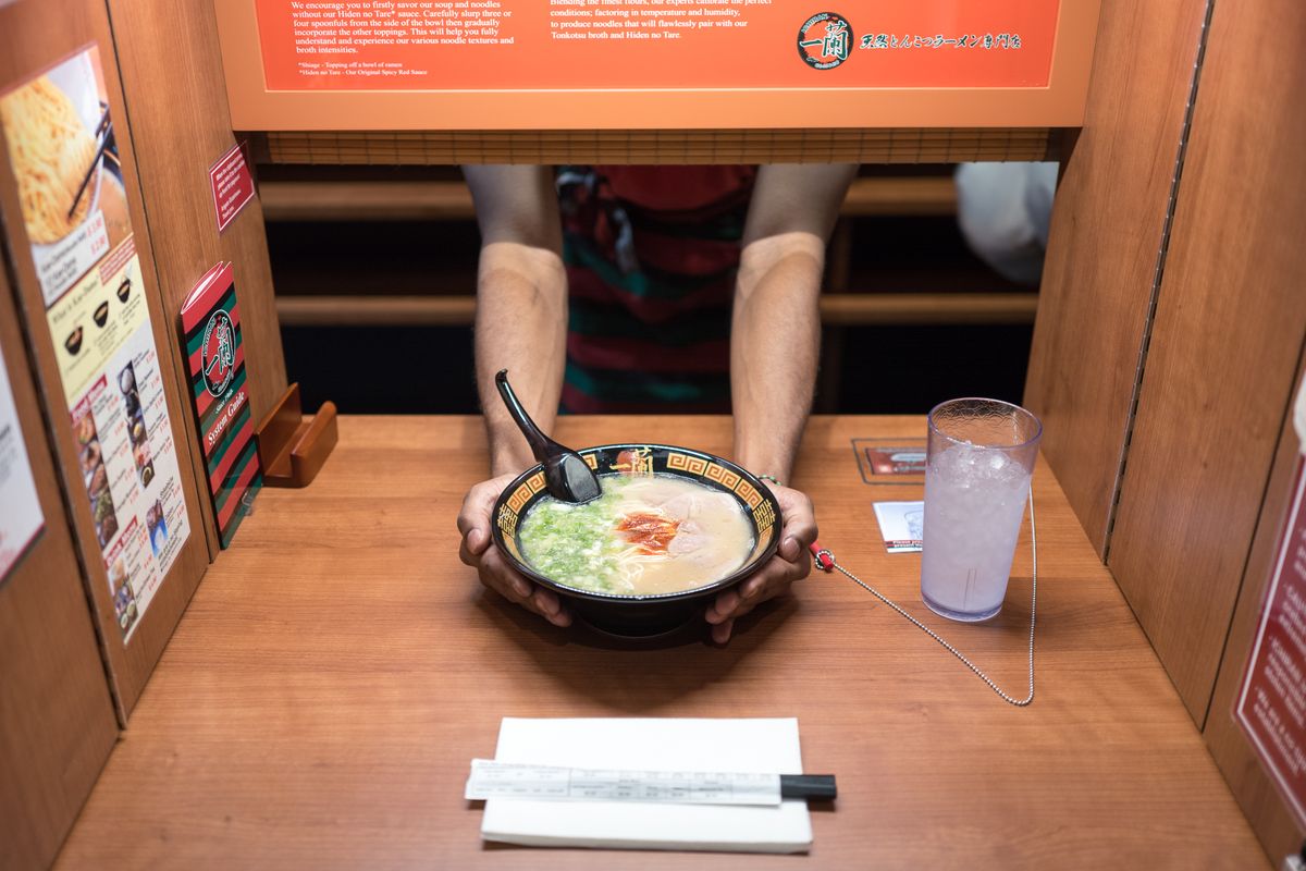 In Japan some restaurant is really private, You are sitting in a corner