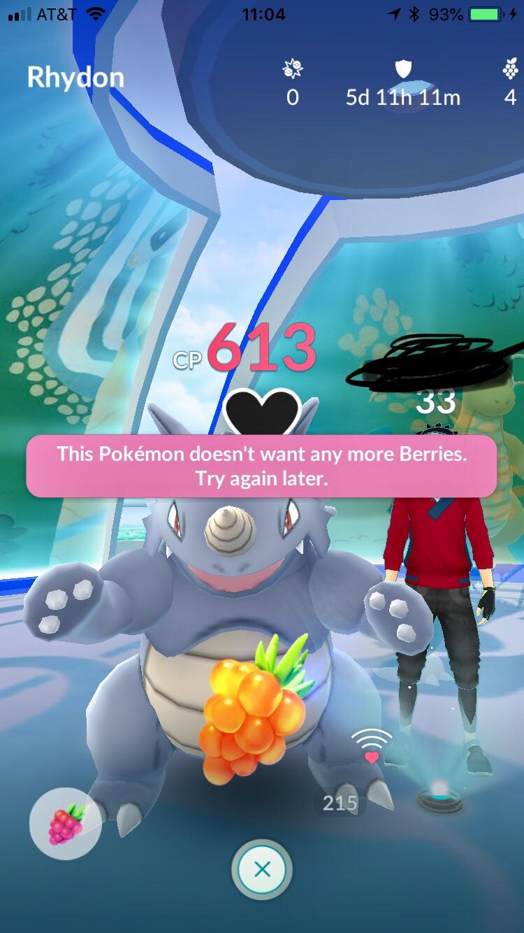 This happens after I try to feed a berry. This is the first berry fed