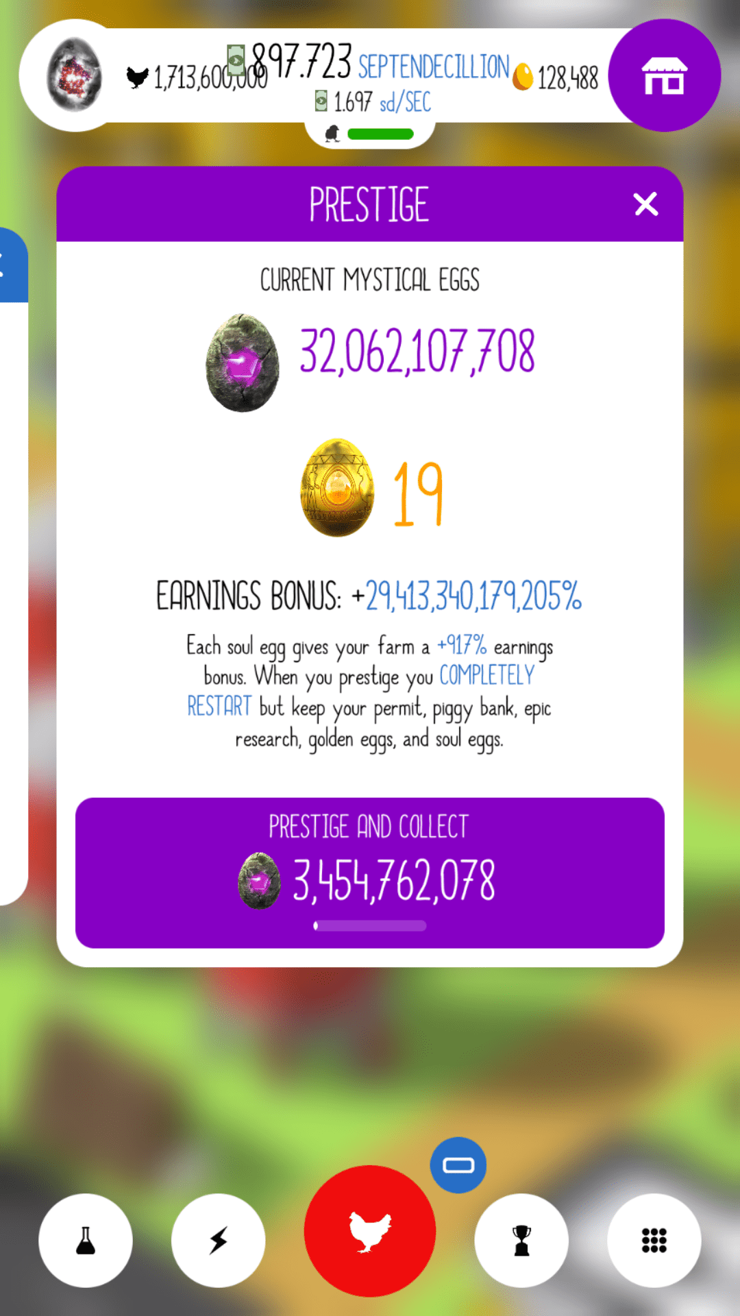 How can I increase uncollected prestige eggs to like 10b? Thanks r