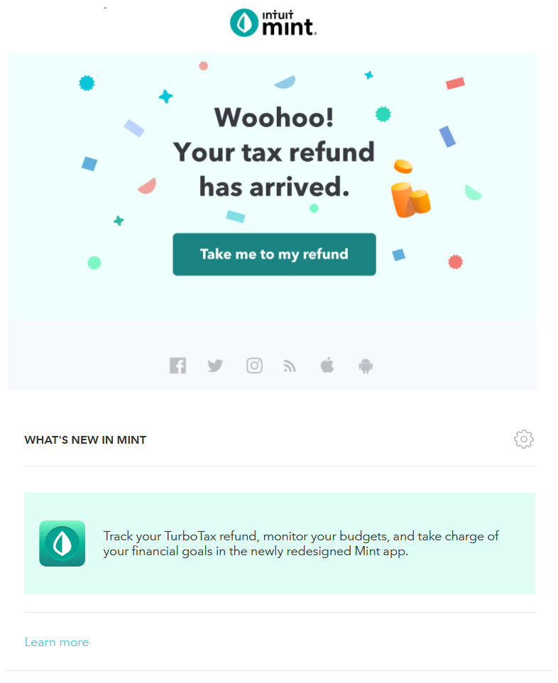 My tax refund arrived! Claim it here! Oh, I meant, if you had a