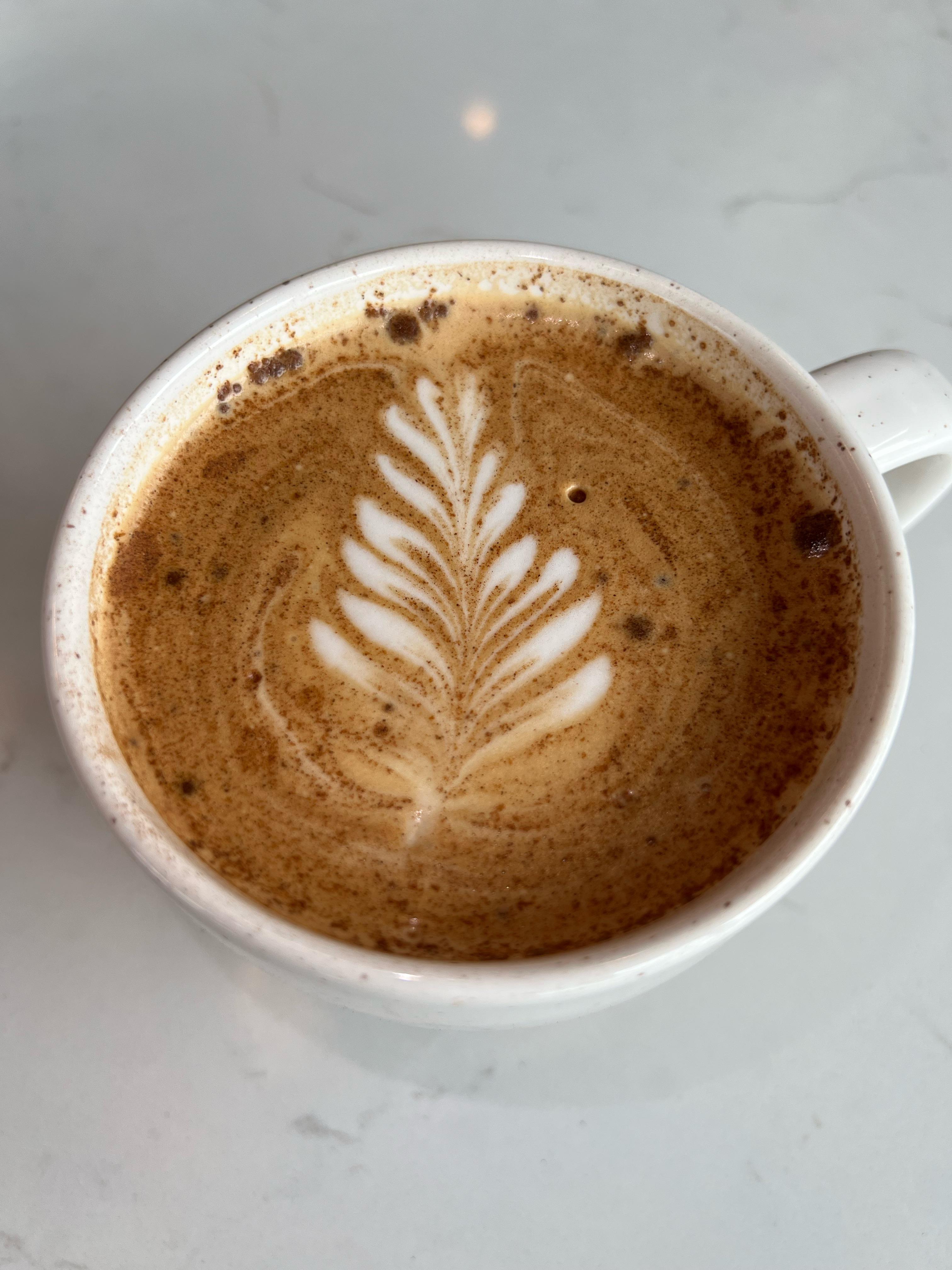 Latte art from today. Cinnamon Brown Sugar latte! r/barista