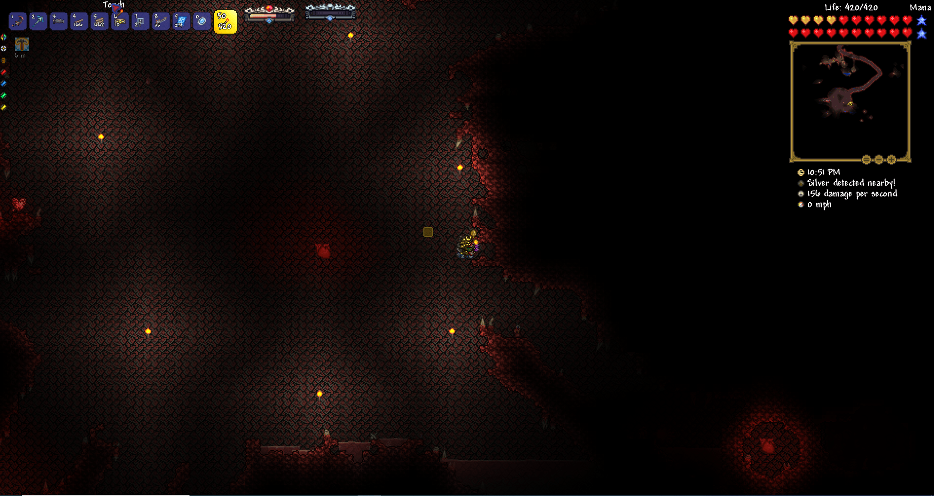 Cool Crimson heart. (1.3 so no seed) r/Terraria