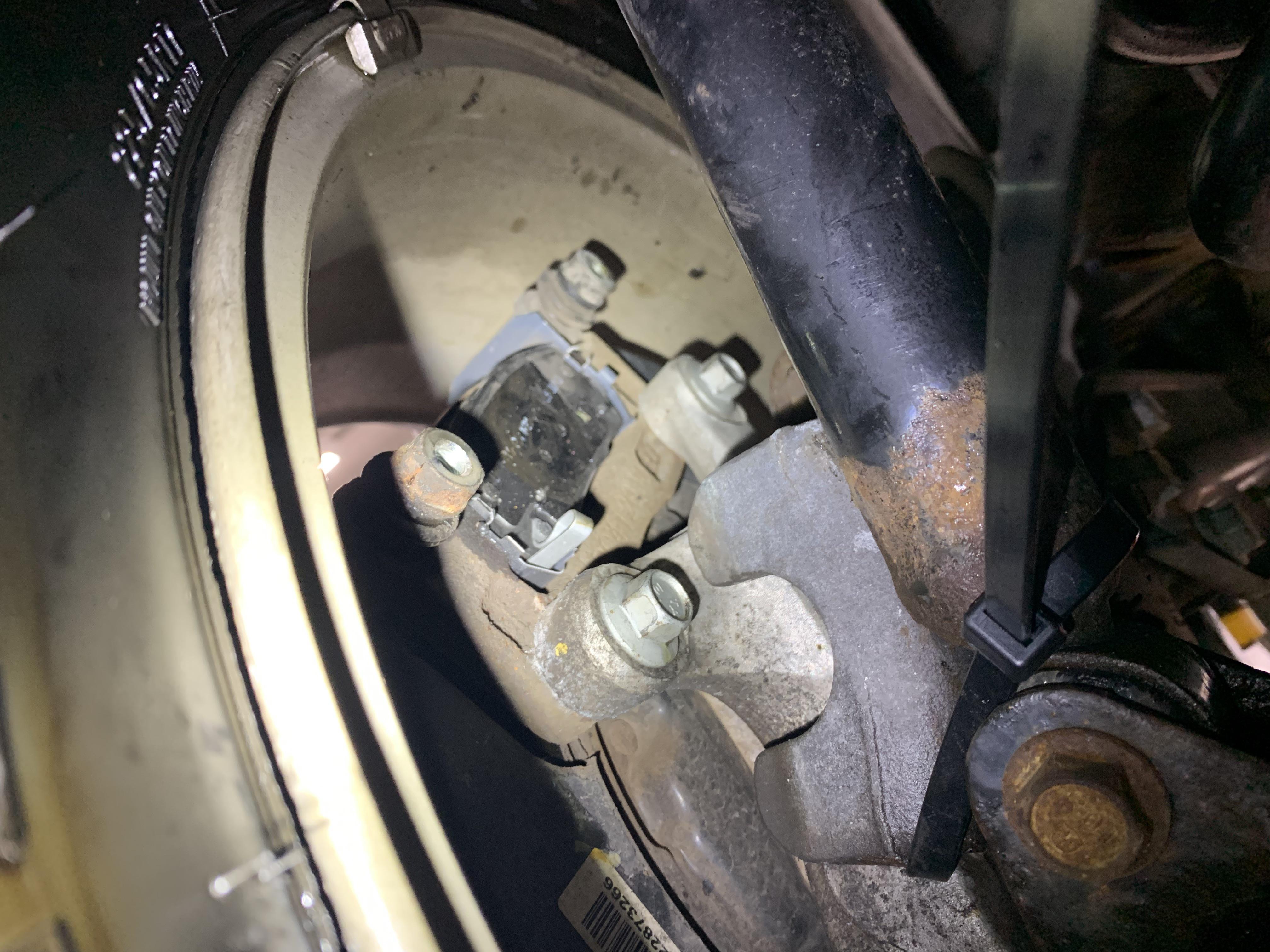 Got one of those DIY brake jobs, this one came in on a hook. r
