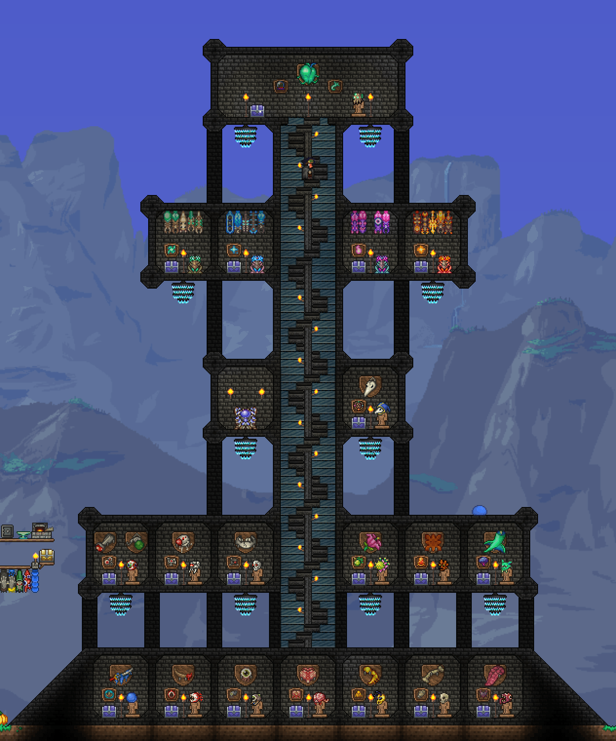 A trophy monument for the 'main' bosses of the game. Each boss has a