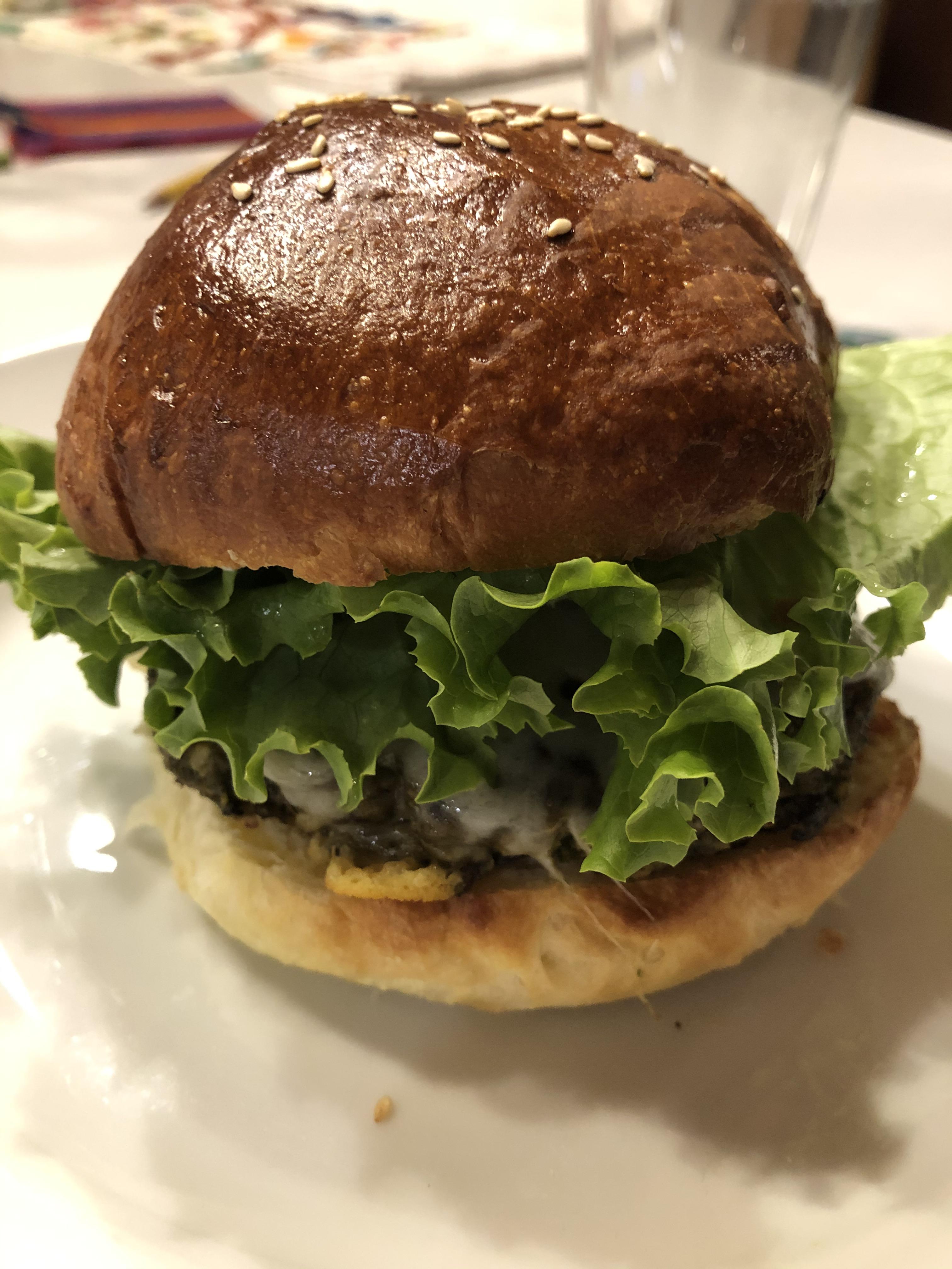 Veggie burgers totally from scratch! Made the buns, patties, mayo, I