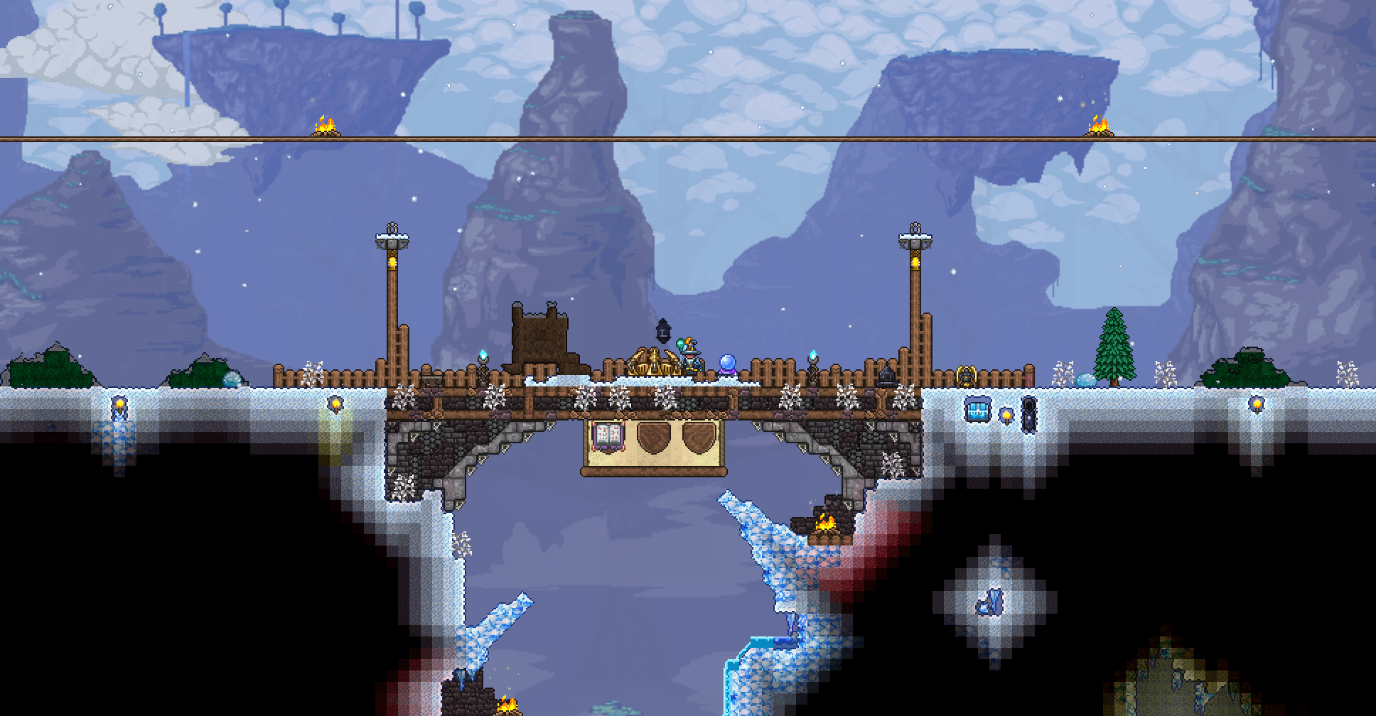 Tried spicing up my old one's army arena. Terraria