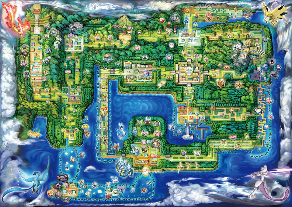 Kanto map from the new Pokemon Let's Go trailer