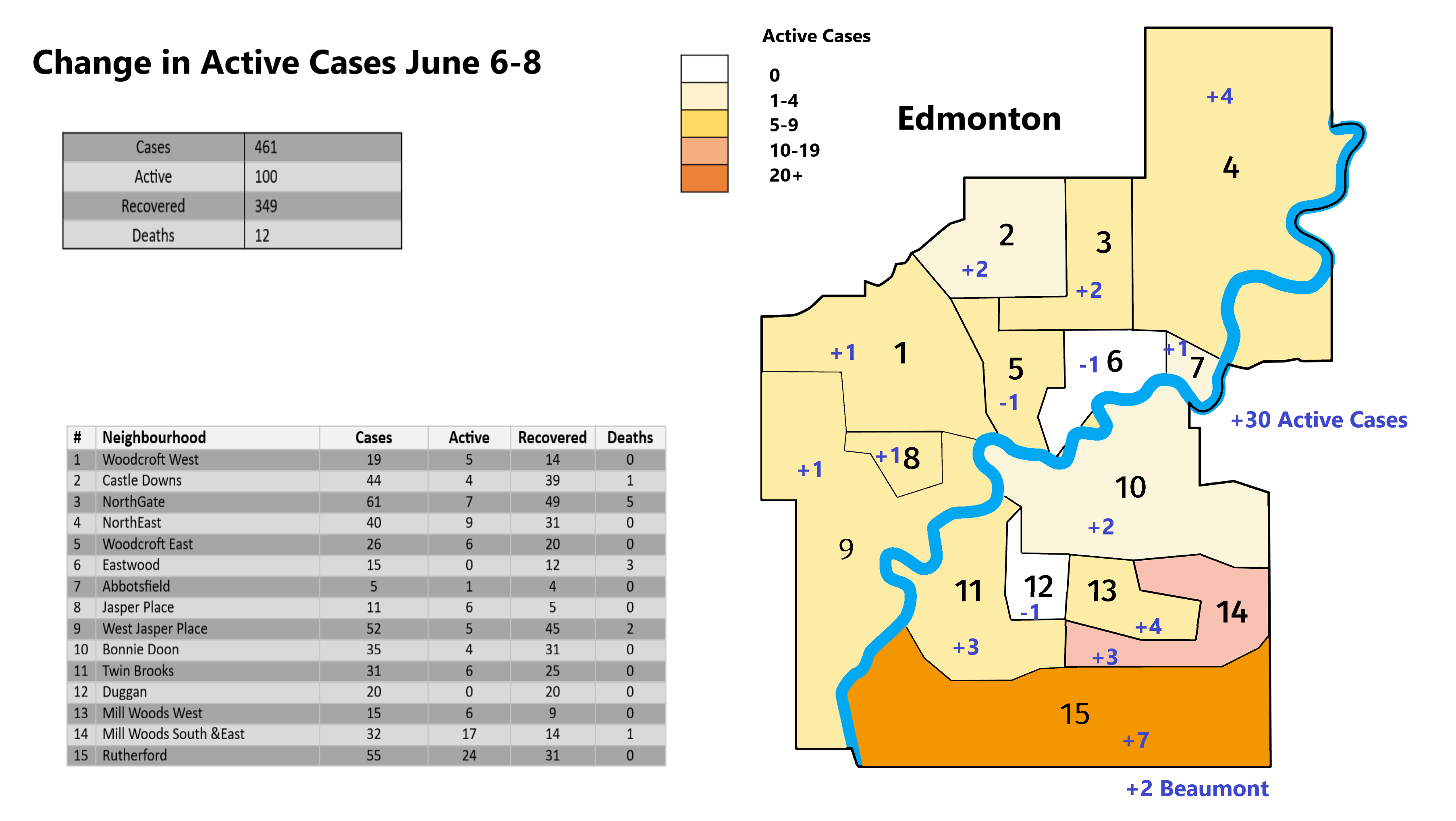 Edmonton Active Cases Map r/Edmonton
