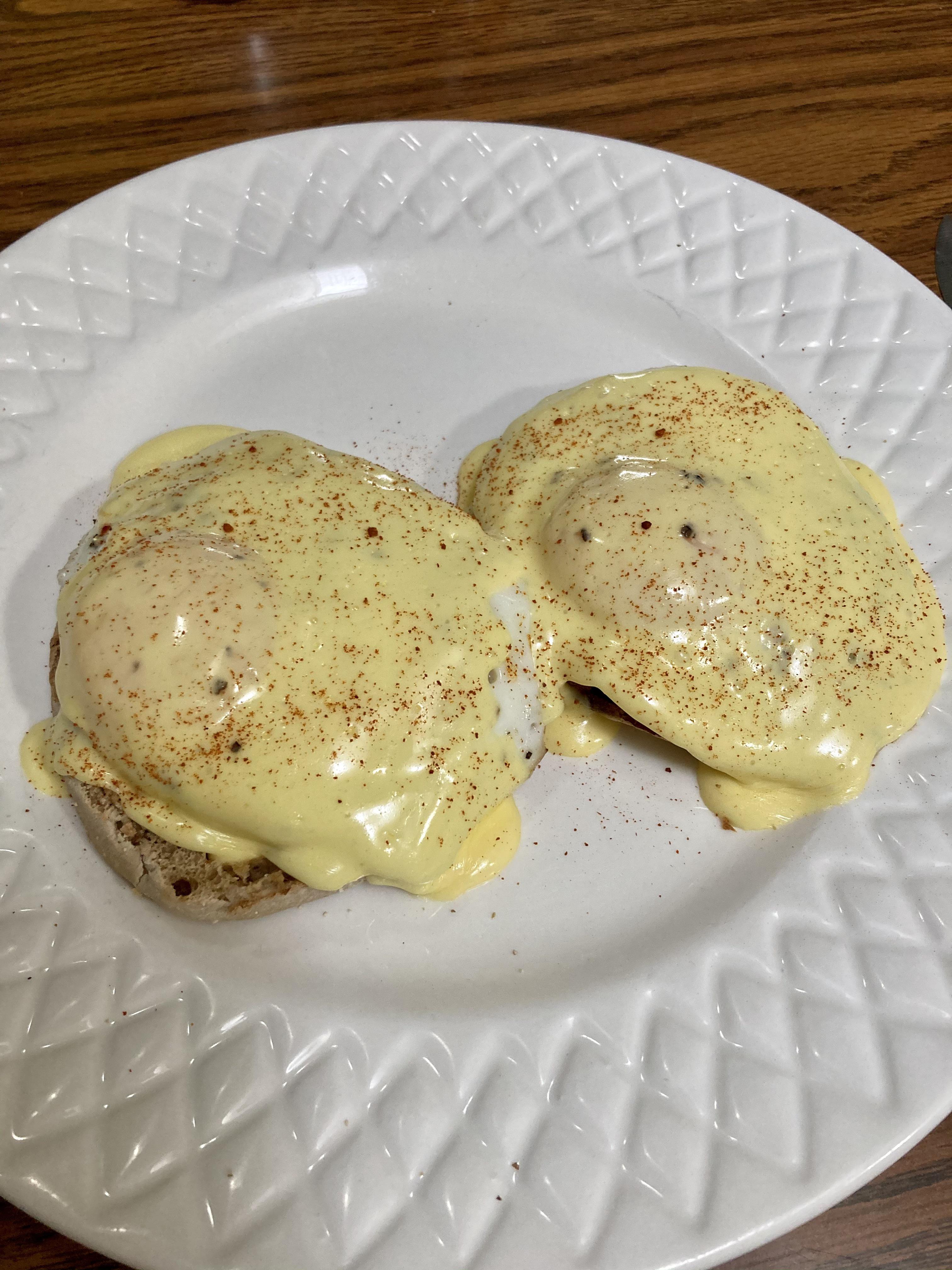 Made Kenji’s immersion blender hollandaise. So easy, quick, and most