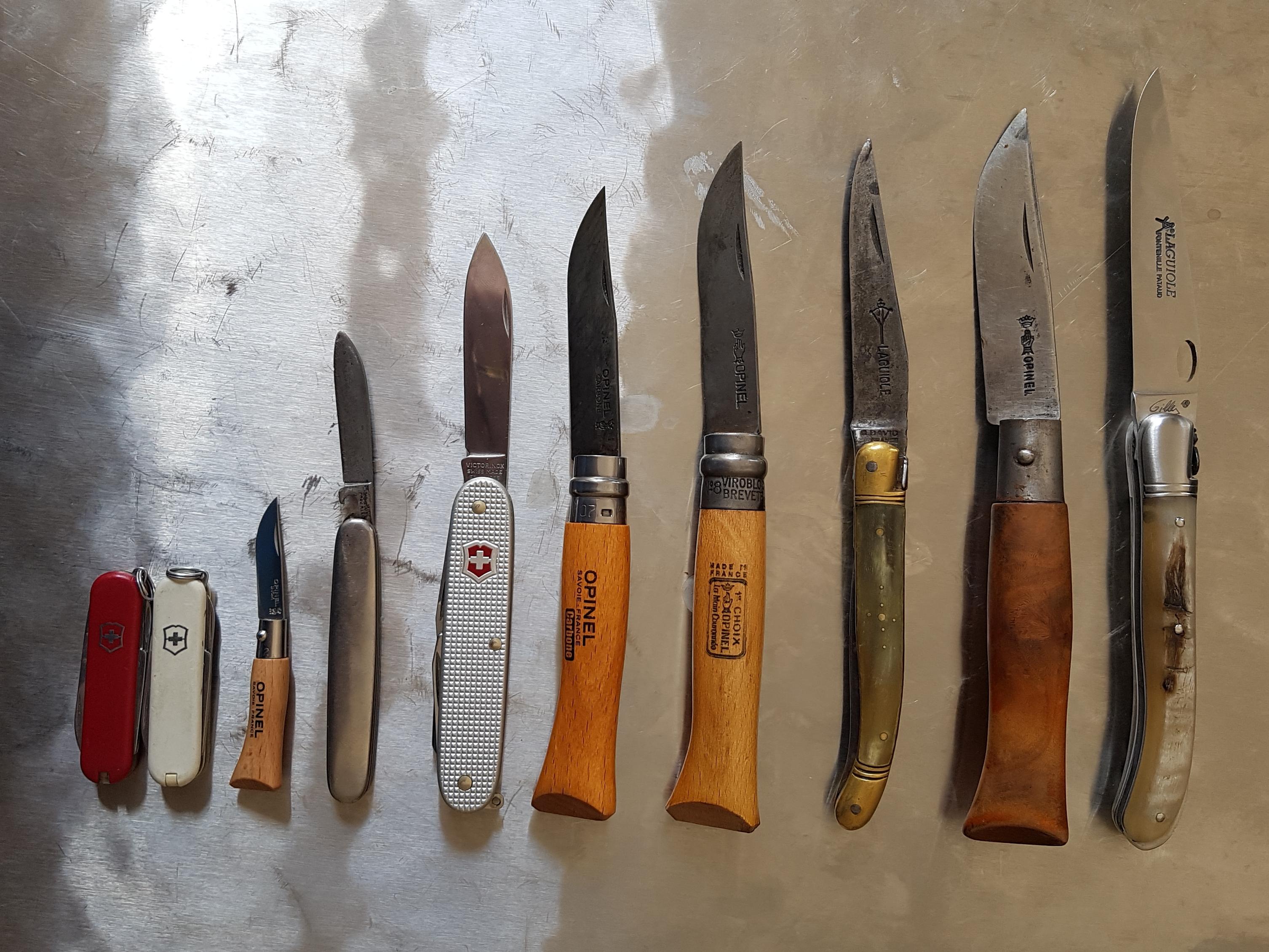 My small collection of mostly French/Swiss pocket knives r/knives