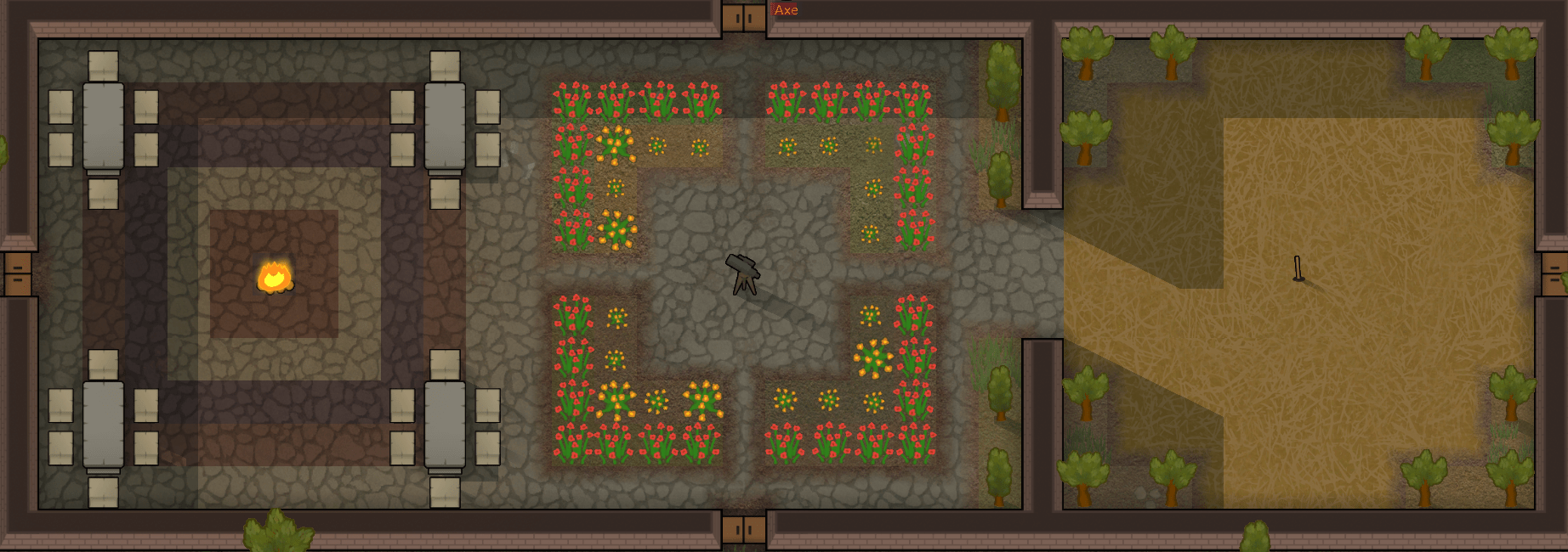 Did my best to decorate this inner courtyard (fire is for rituals