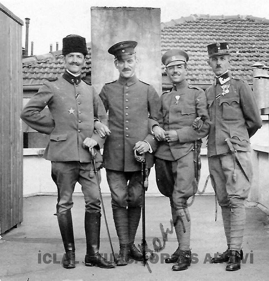 From left to right, Ottoman, German, Bulgarian and AustroHungarian