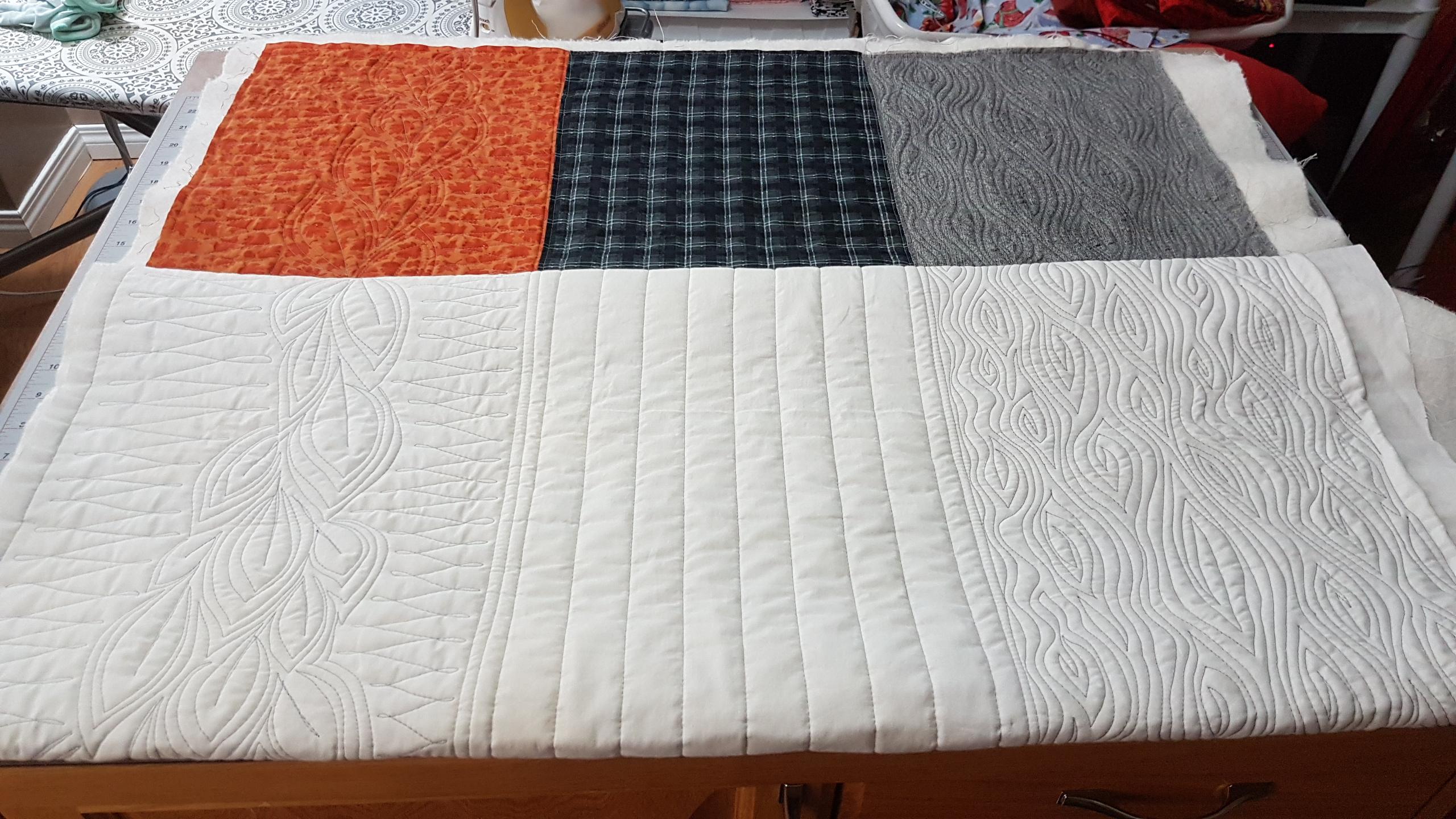 FMQ practice, my first attempt at wood grain and I'm pleased with the