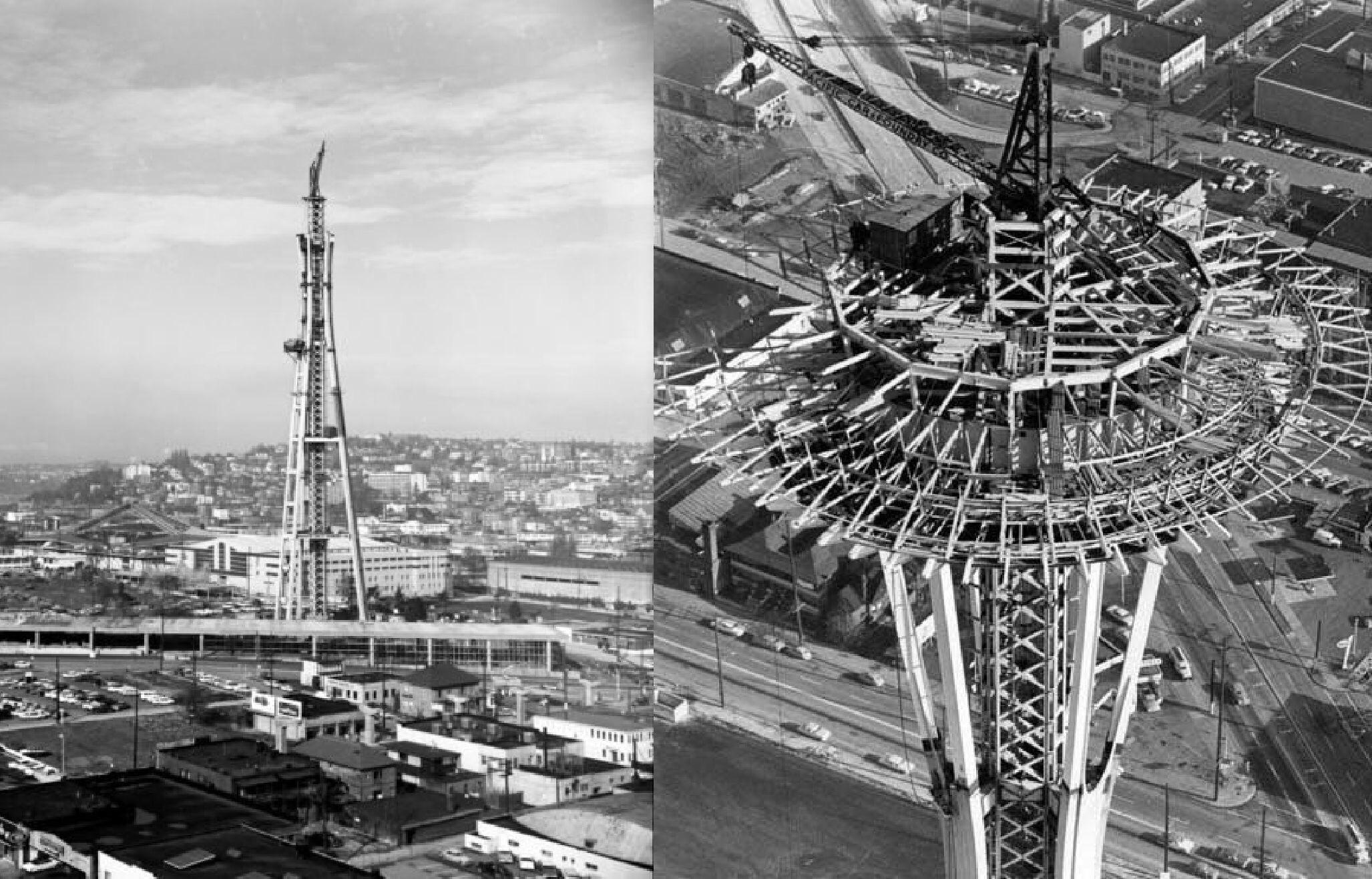 Space Needle Construction 1961 r/Seattle