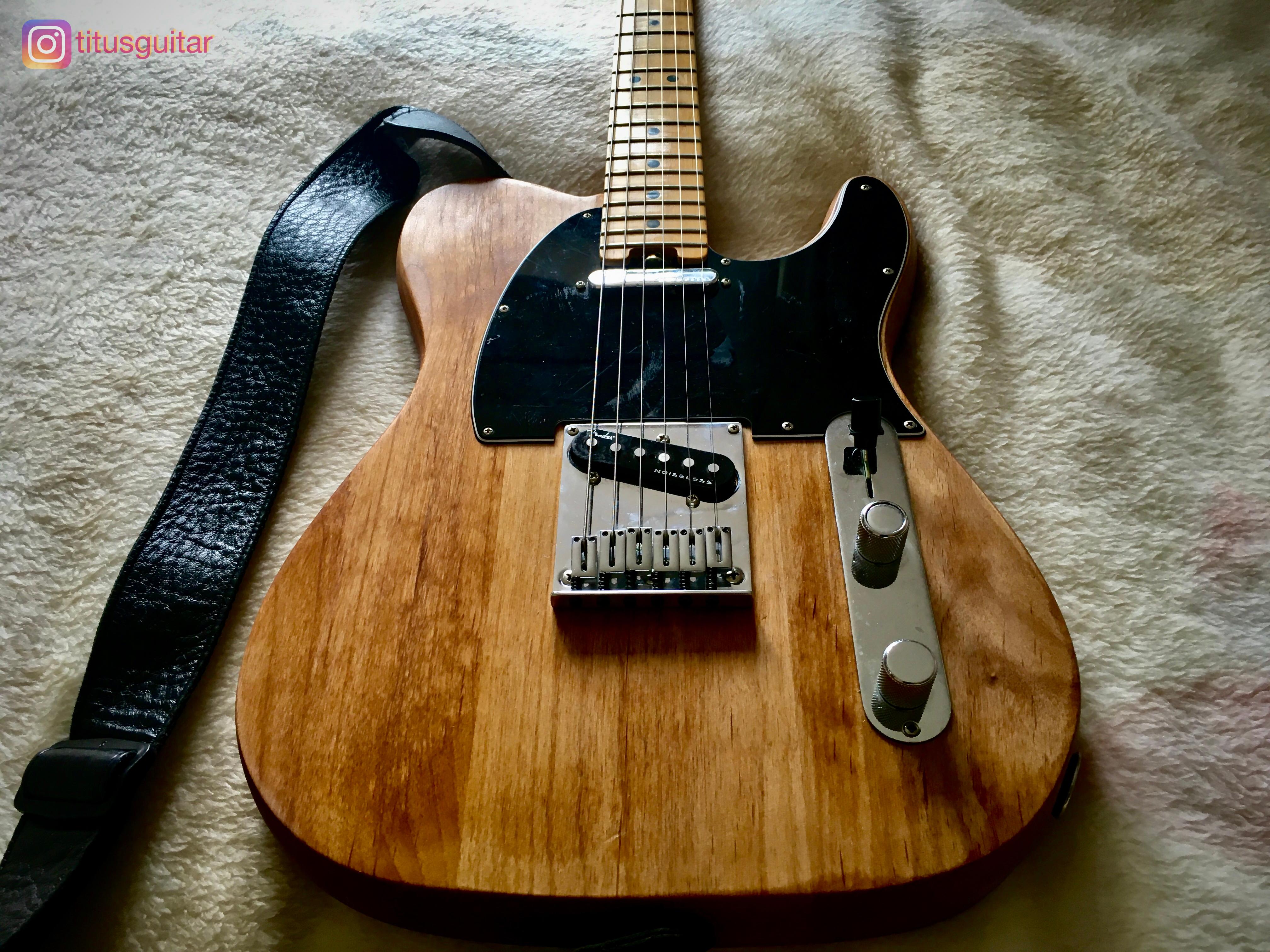 Fender Elite Telecaster sanded down to natural wood and finished with natural oil r/guitarporn