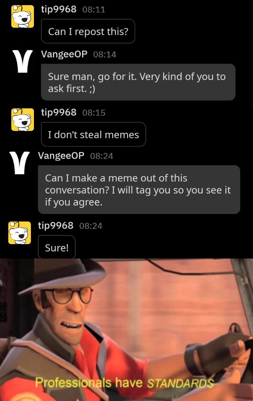 When you post a meme about professionalism when you steal the meme