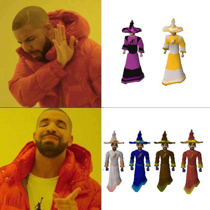 [SUGGESTION] Replace the current infinity robe colour kits with these