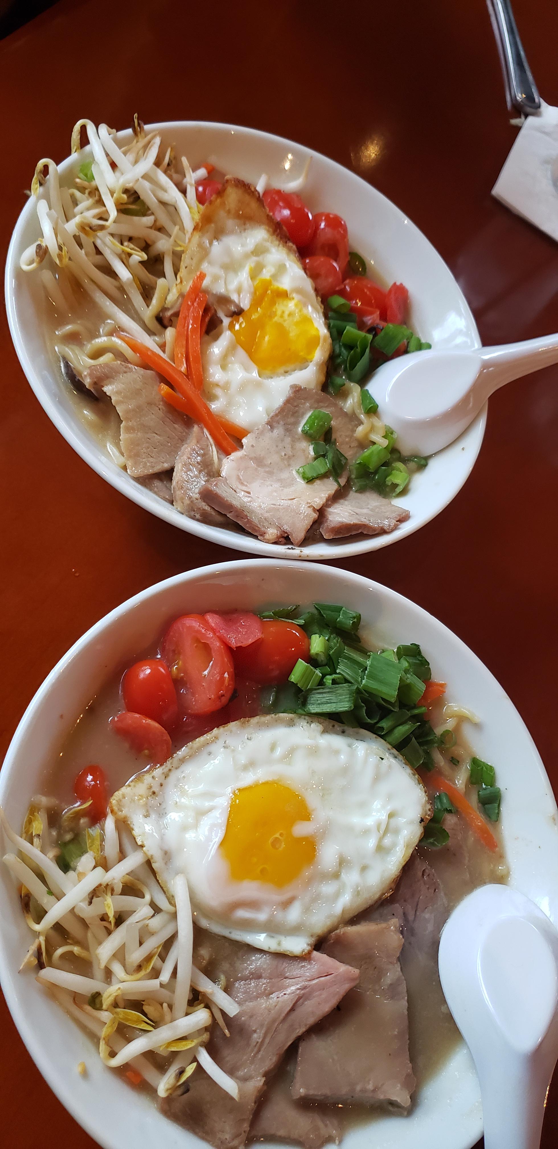 Got the tonkatsu ramen with an egg and pork from PF Changs. It looked