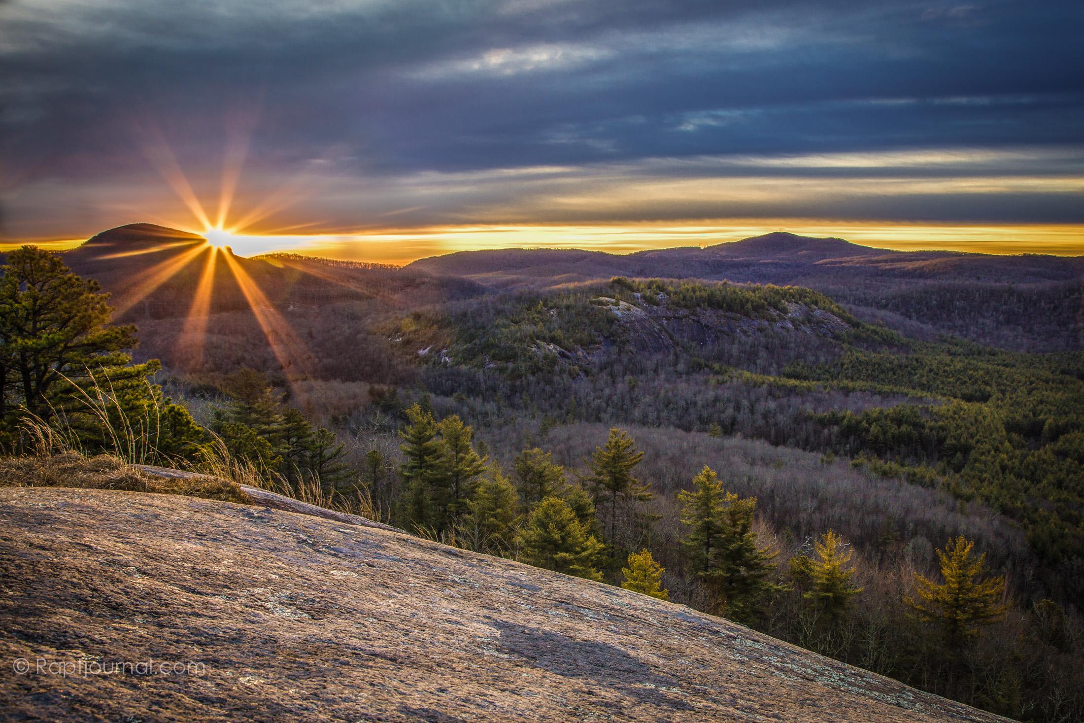 Sunrise from Blackrock Mountain overlooking Panthertown Valley, NC (OC