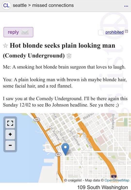 Made a fake Craigslist missed connection to promote my show r/funny